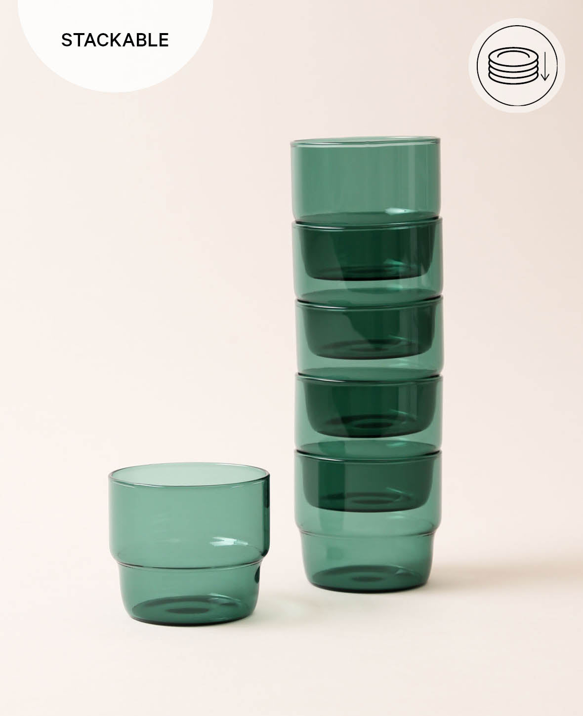 Verre à boire Mira, turquoise, 6 pcs.