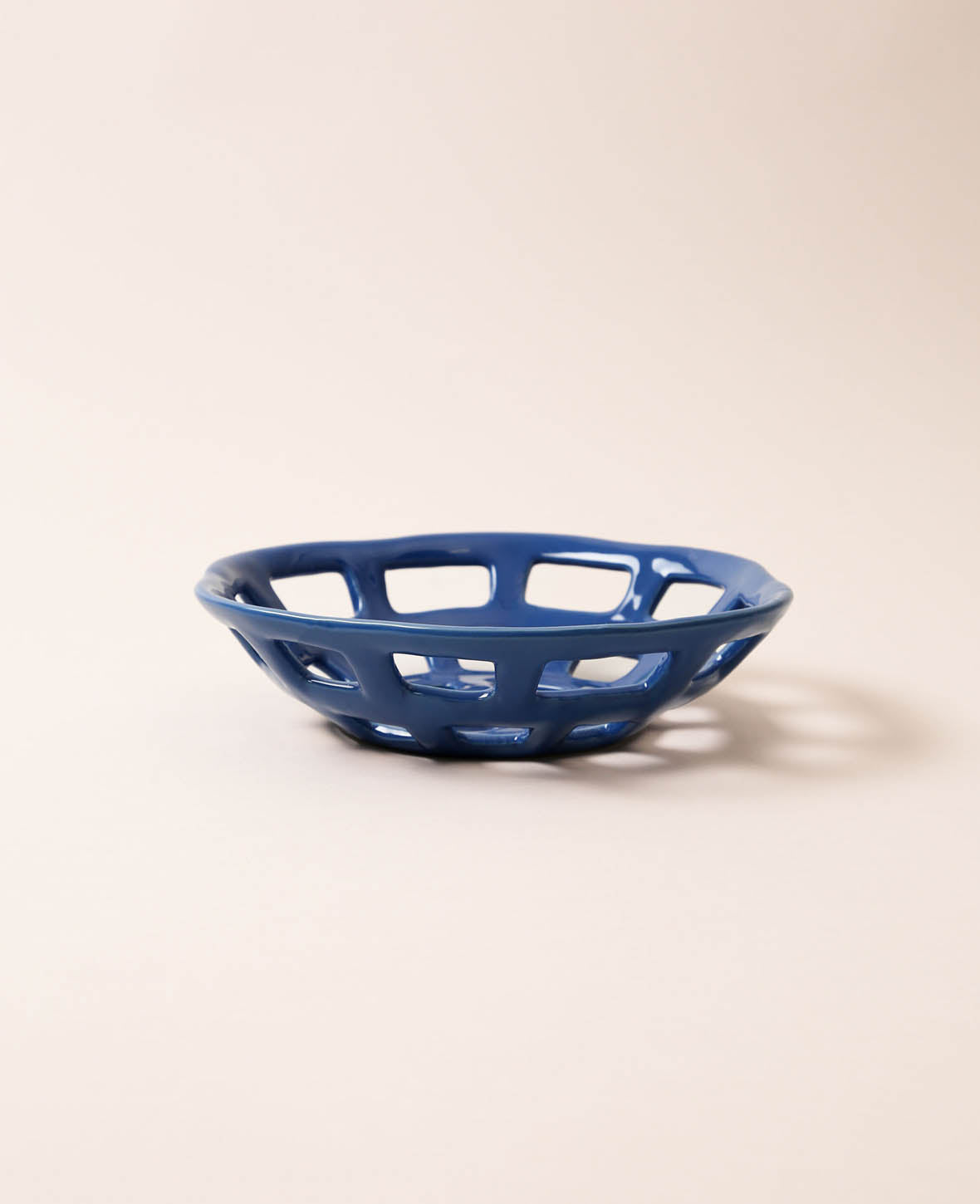 Coupe en céramique en forme de panier, bleue, D24
