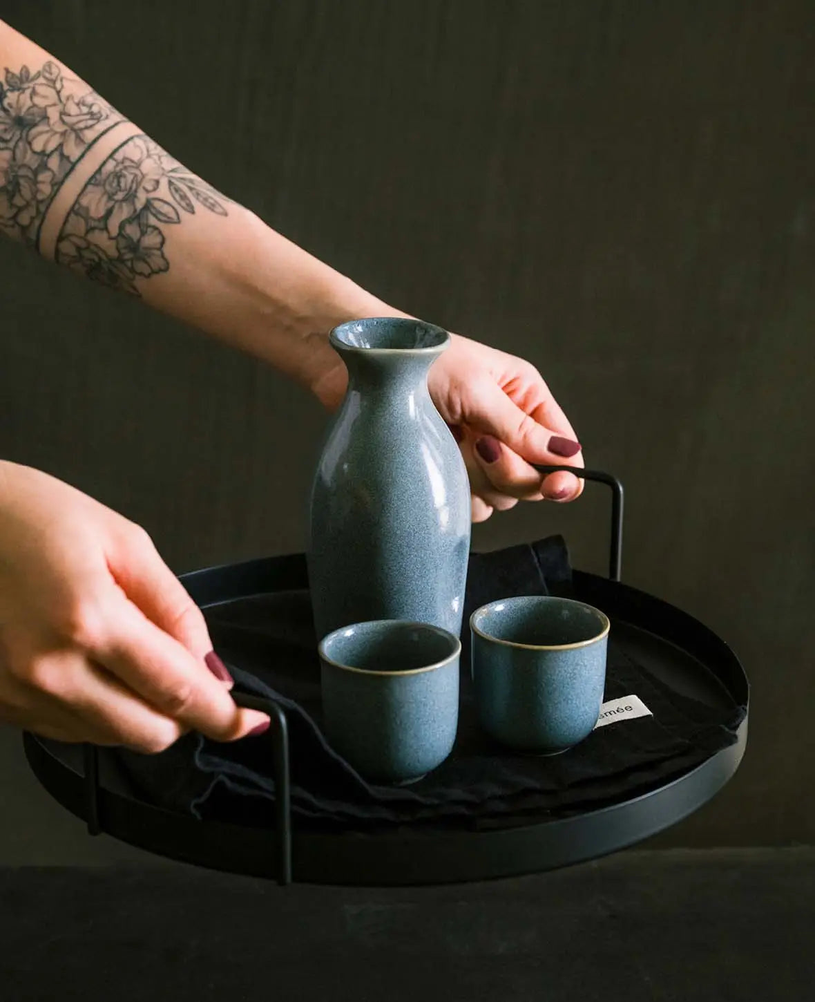 Sake set, 300 ml carafe, 4 cups 50 ml