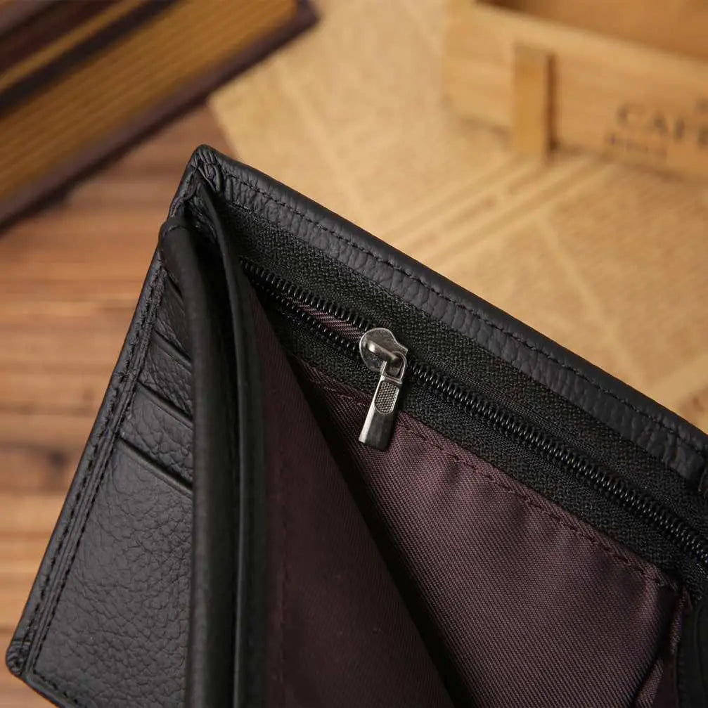 (115x97mm) Echtleder Geldbörse Fashion Portemonnaie mit 14 Fächern - S