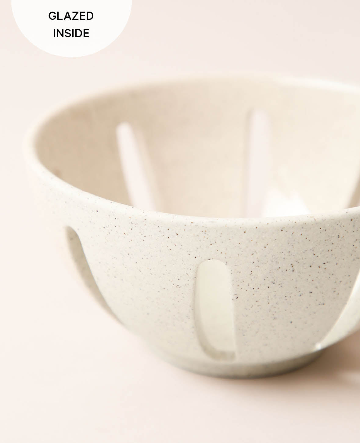 Bol/passoire en céramique, sable, D13cm