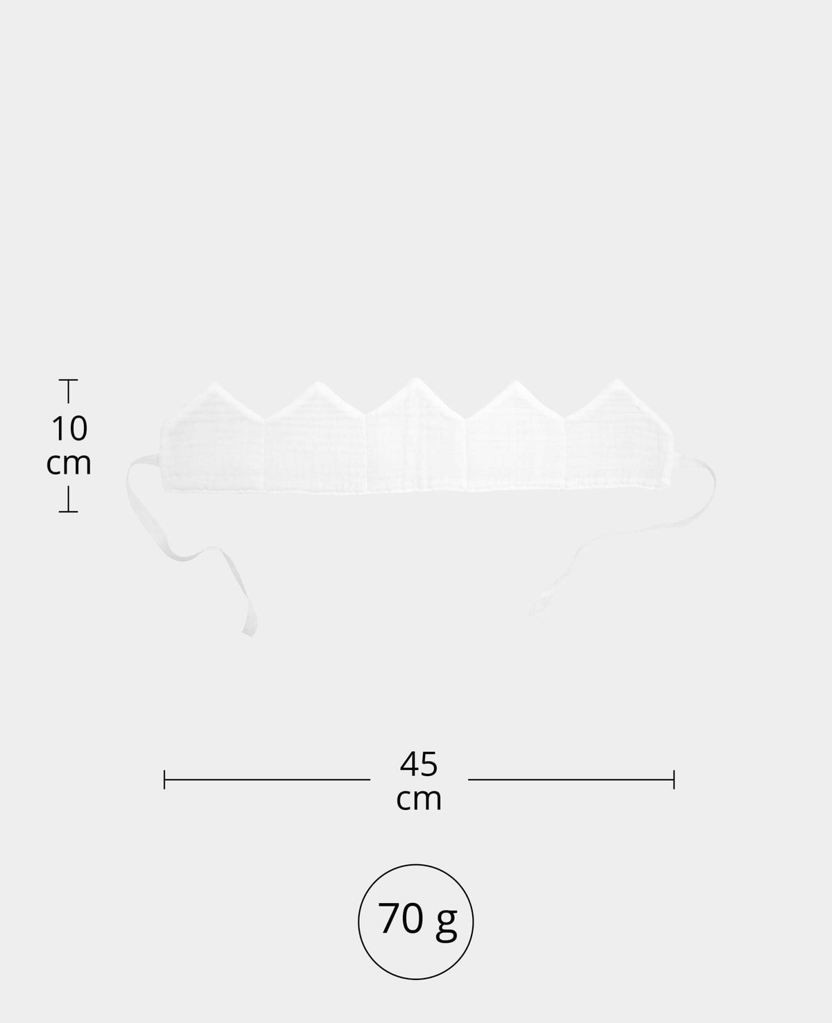 Children's crown, white, 10 x 45 cm, 1 piece