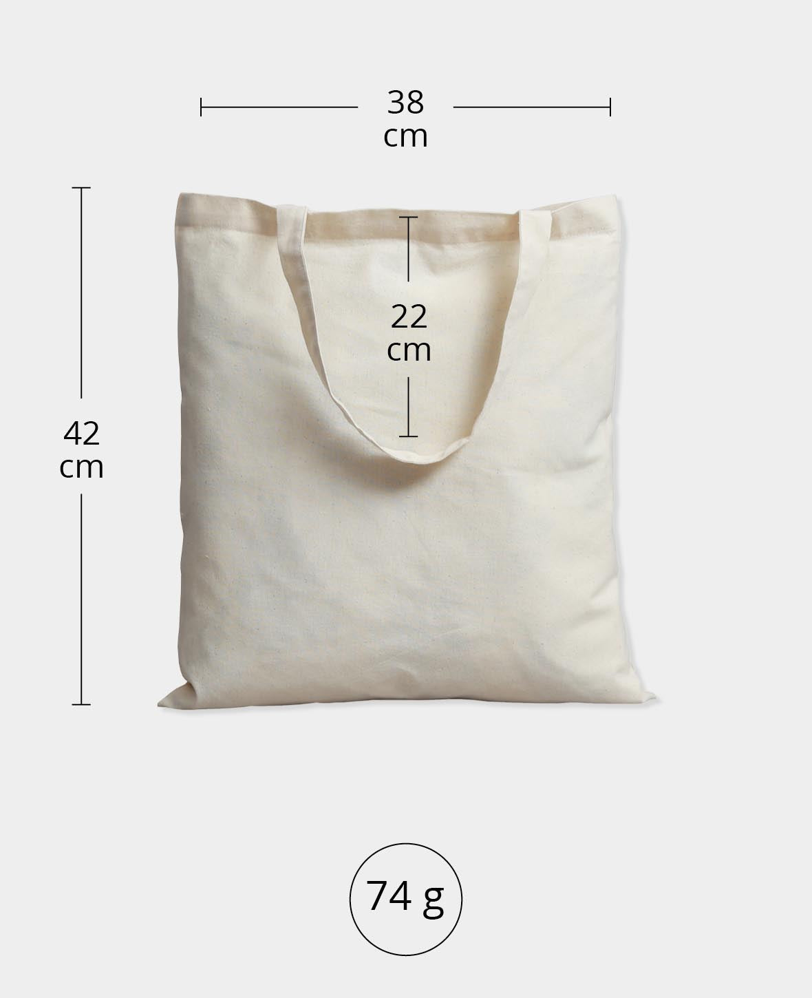 Tasche Kurzhenkel, Ecru, 38 x 42 cm, 8 Stk.