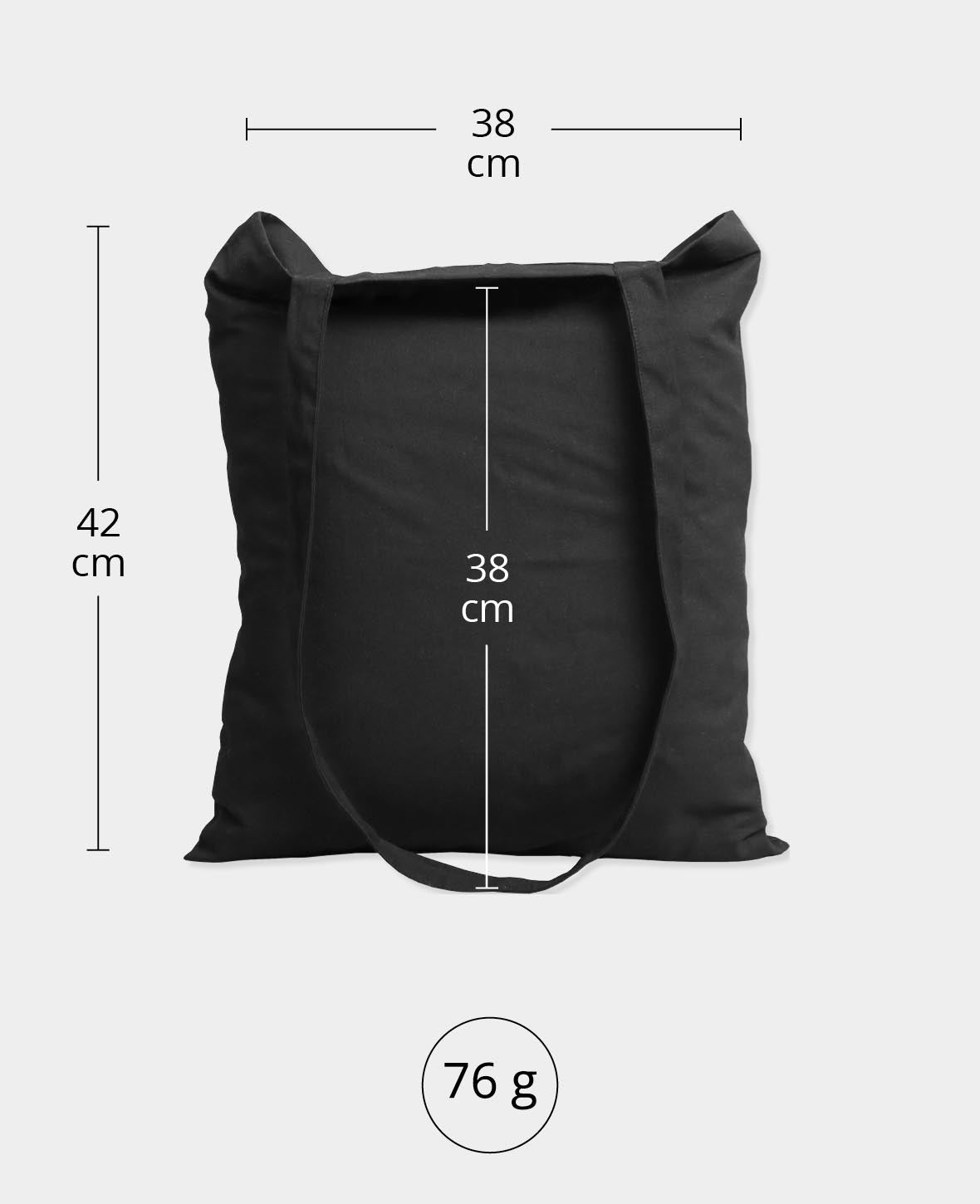 Tasche Langhenkel, Schwarz, 38 x 42 cm, 25 Stk.