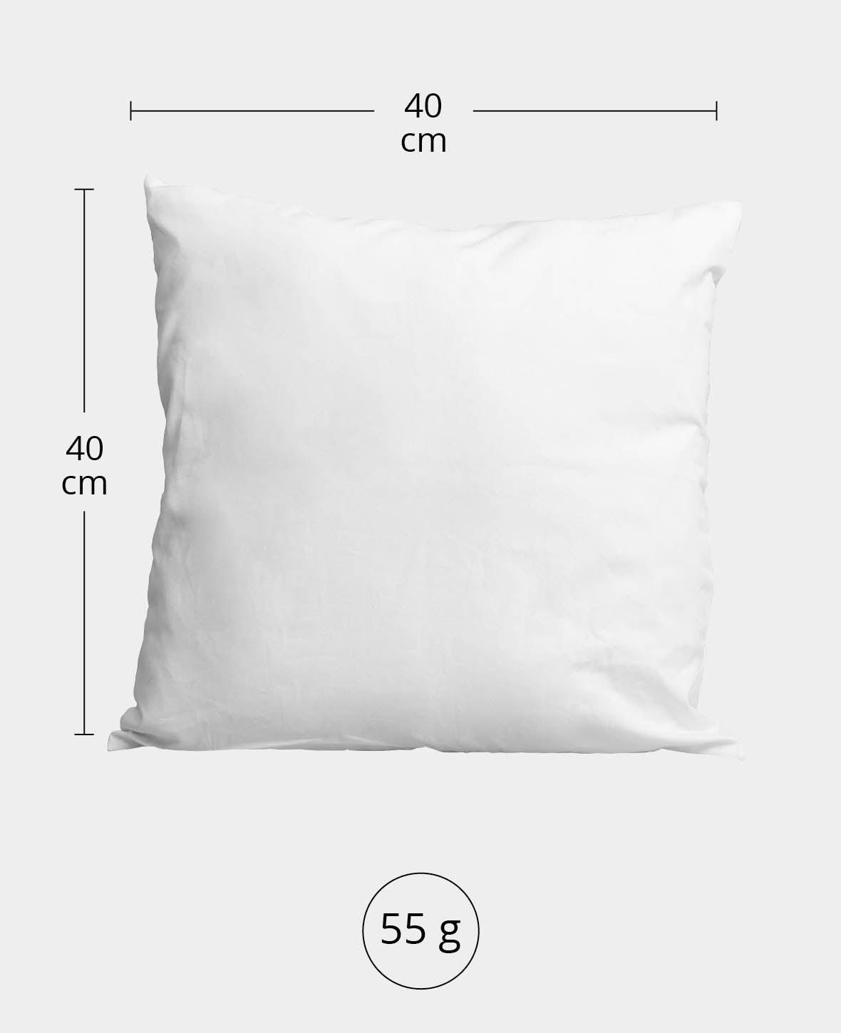 Housse de coussin, blanc, 40 x 40 cm