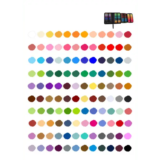 Wooden Color Pencils Sketch Colored Pencils with Sharpener + Case, 122-piece Set