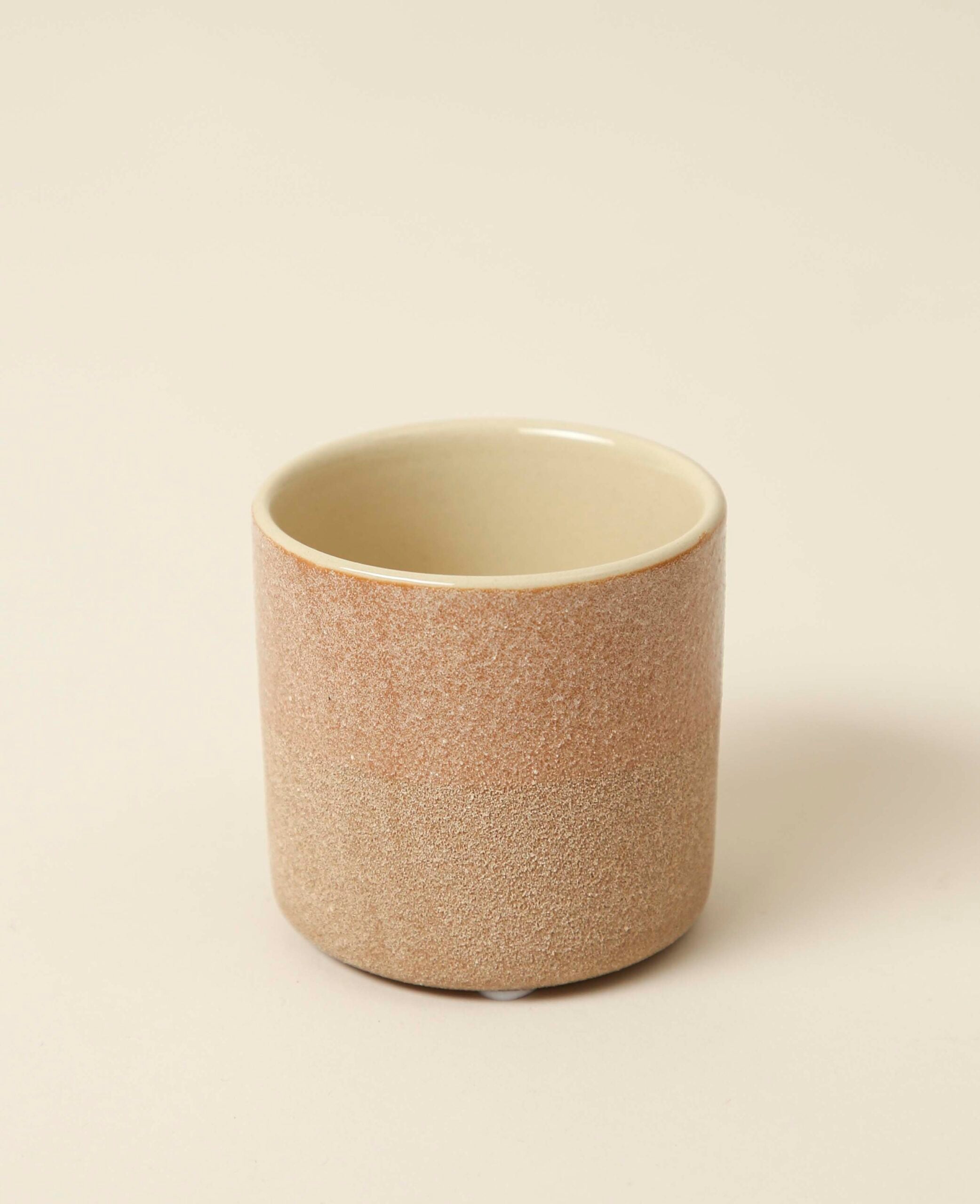 Terracottafarbener Mini Keramiktopf / Teelichthalter, Ø 7.5 cm x H 7.2 cm