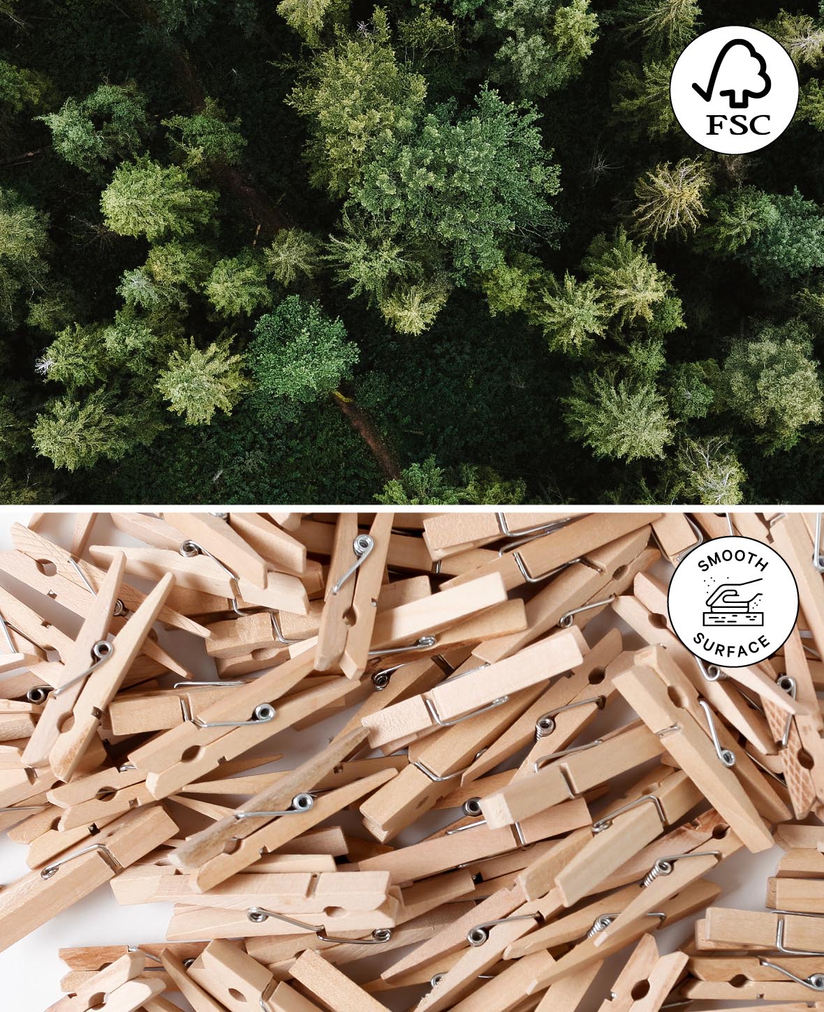 Wooden pegs 48 x 7 mm, 24 pcs.