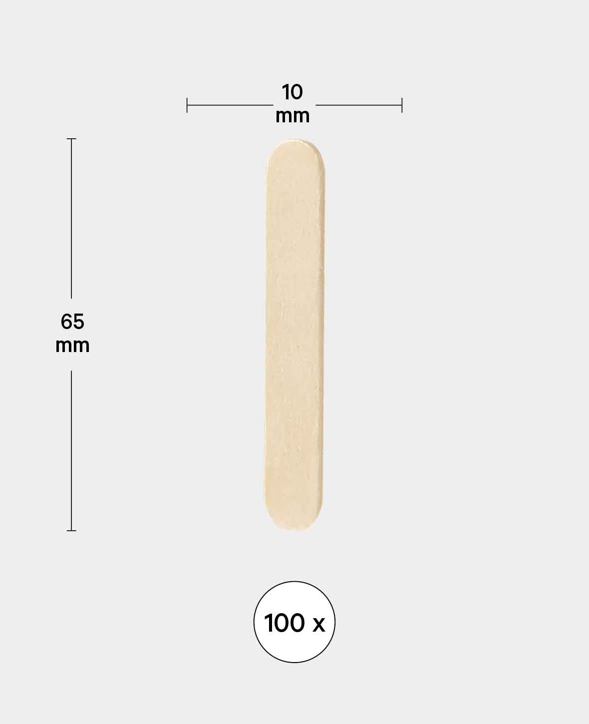 Bâtonnets de bricolage, 65 x 10 mm, 100 pcs.