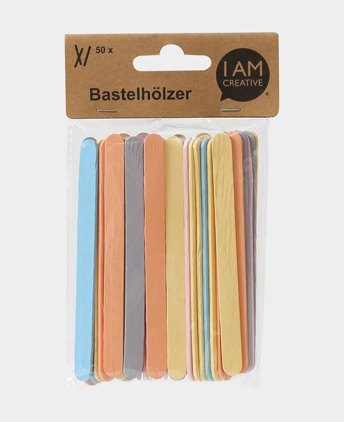 Bastelhölzer Pastell, 110 x 10 mm, 50 Stk.