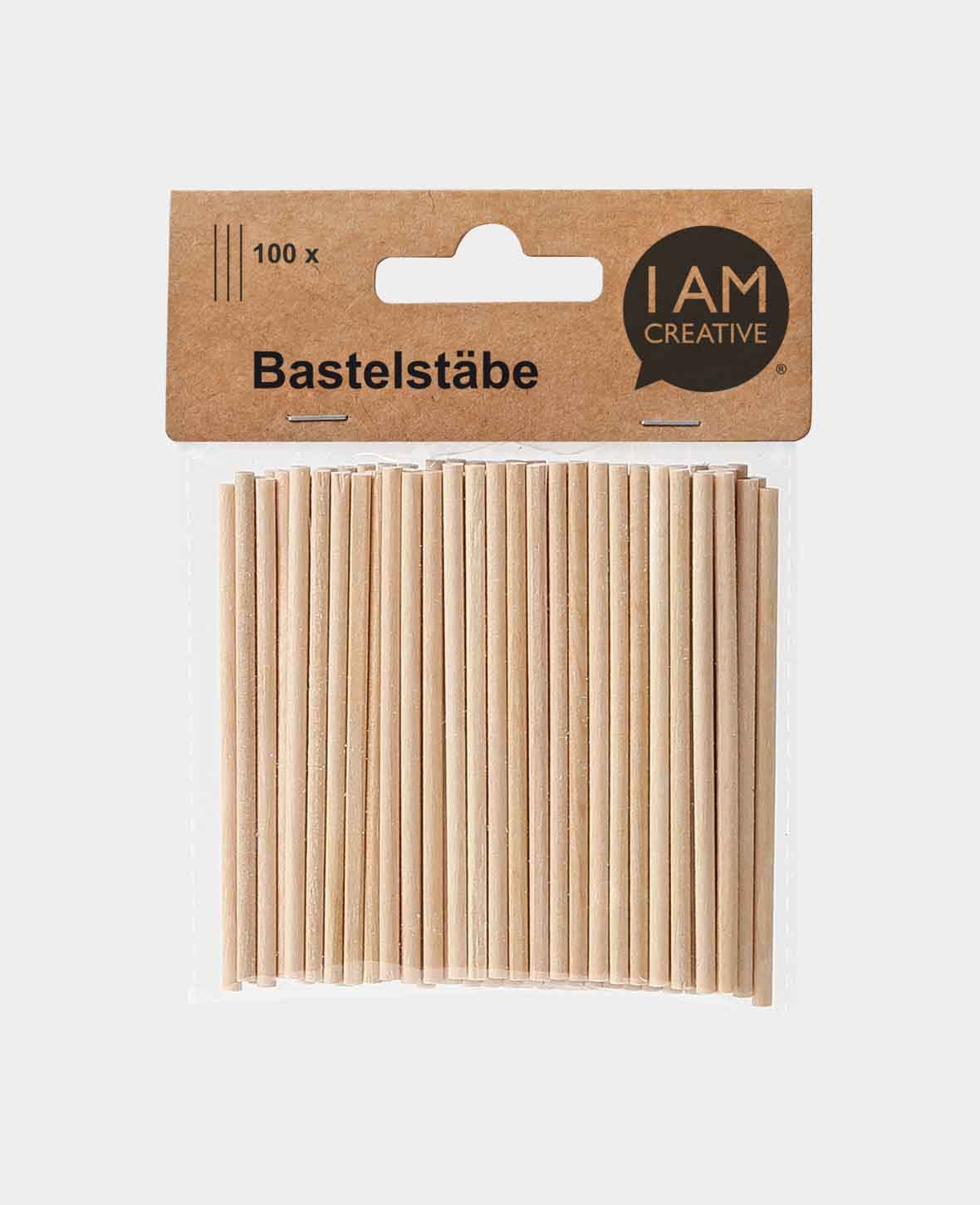 Bâtonnets en bois, 80 x 3 mm, 100 p.