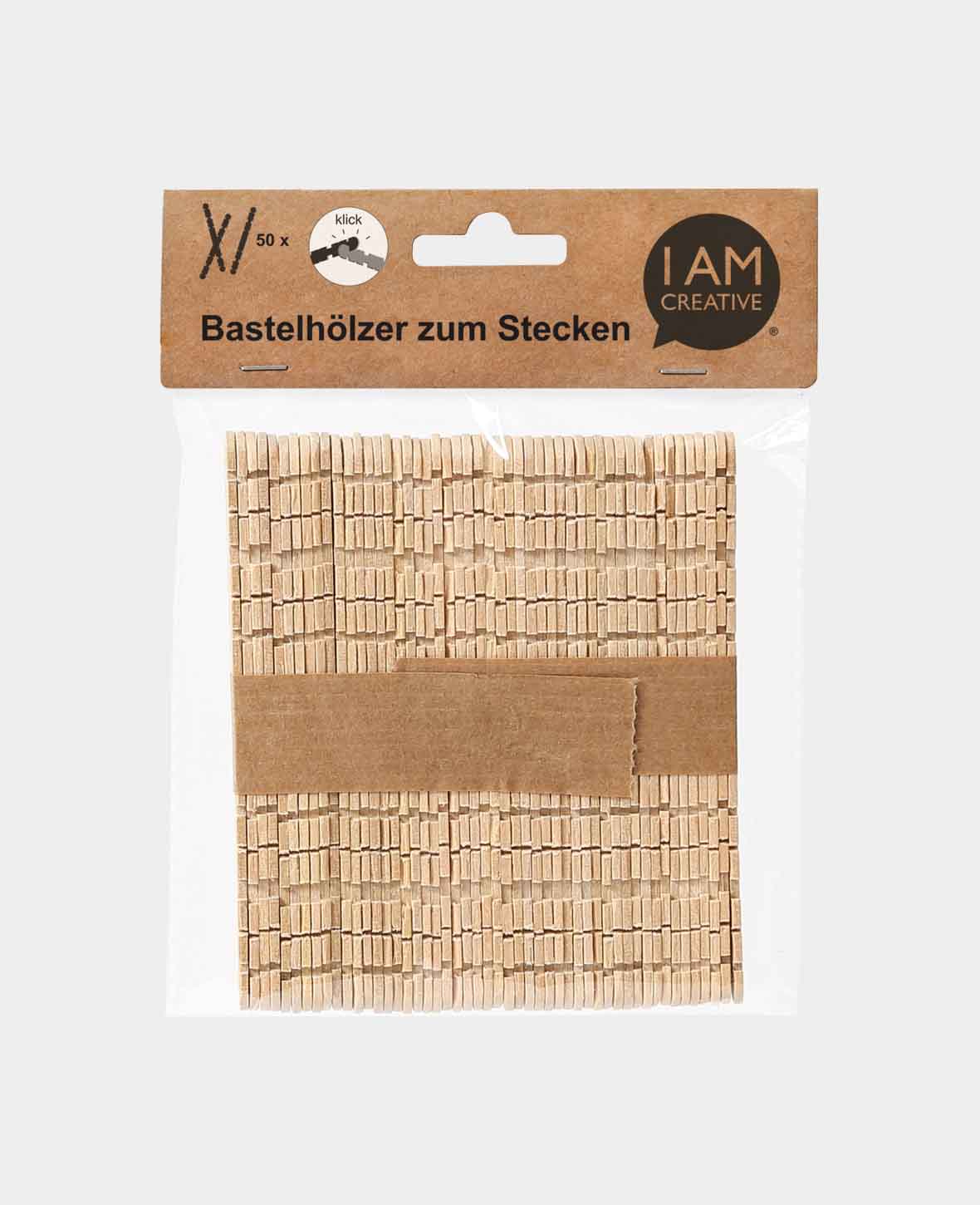 Bâtonnets de bricolage à emboîter, 114 x 10 mm, 50 pc.