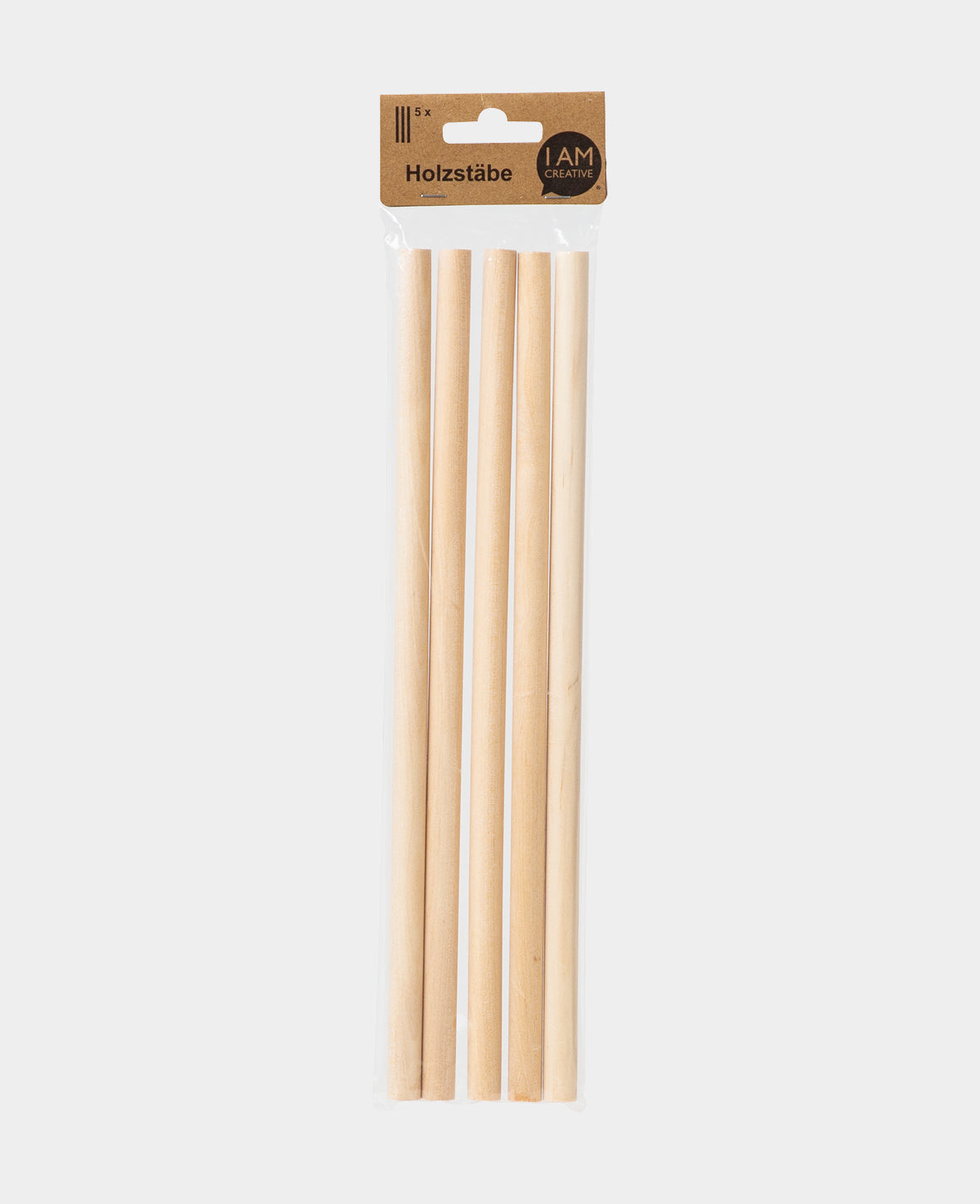 Baguette en bois ronde, 30 cm x 12 mm, marron, 5 pièces