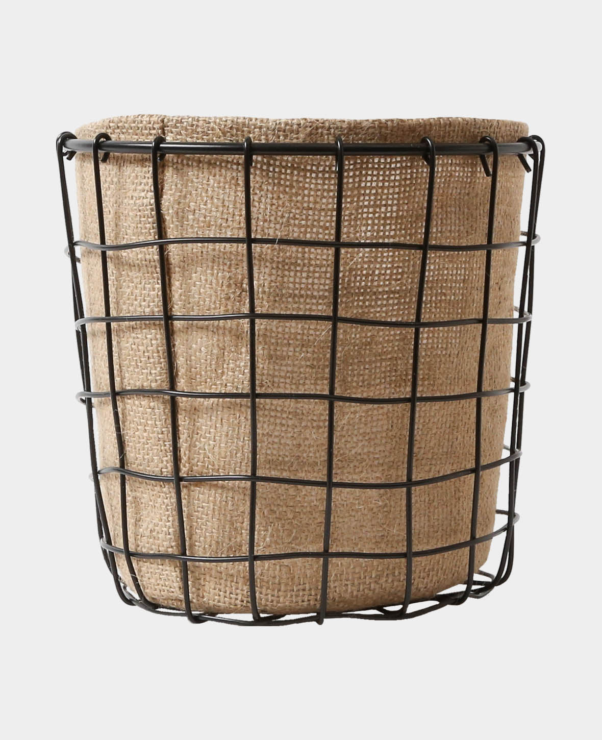 Metal basket with jute, 20x18cm