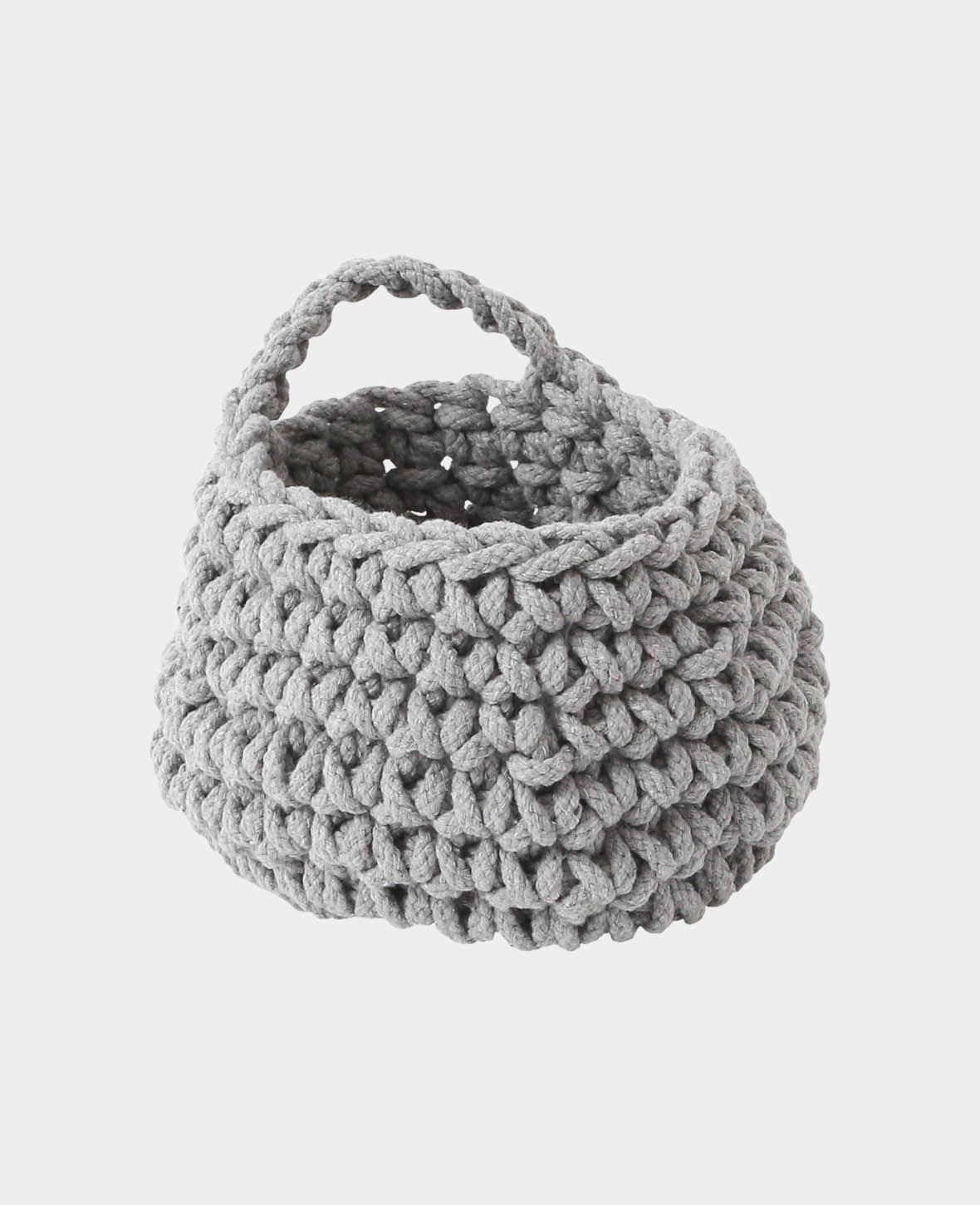 Crochet basket, grey, 11cm