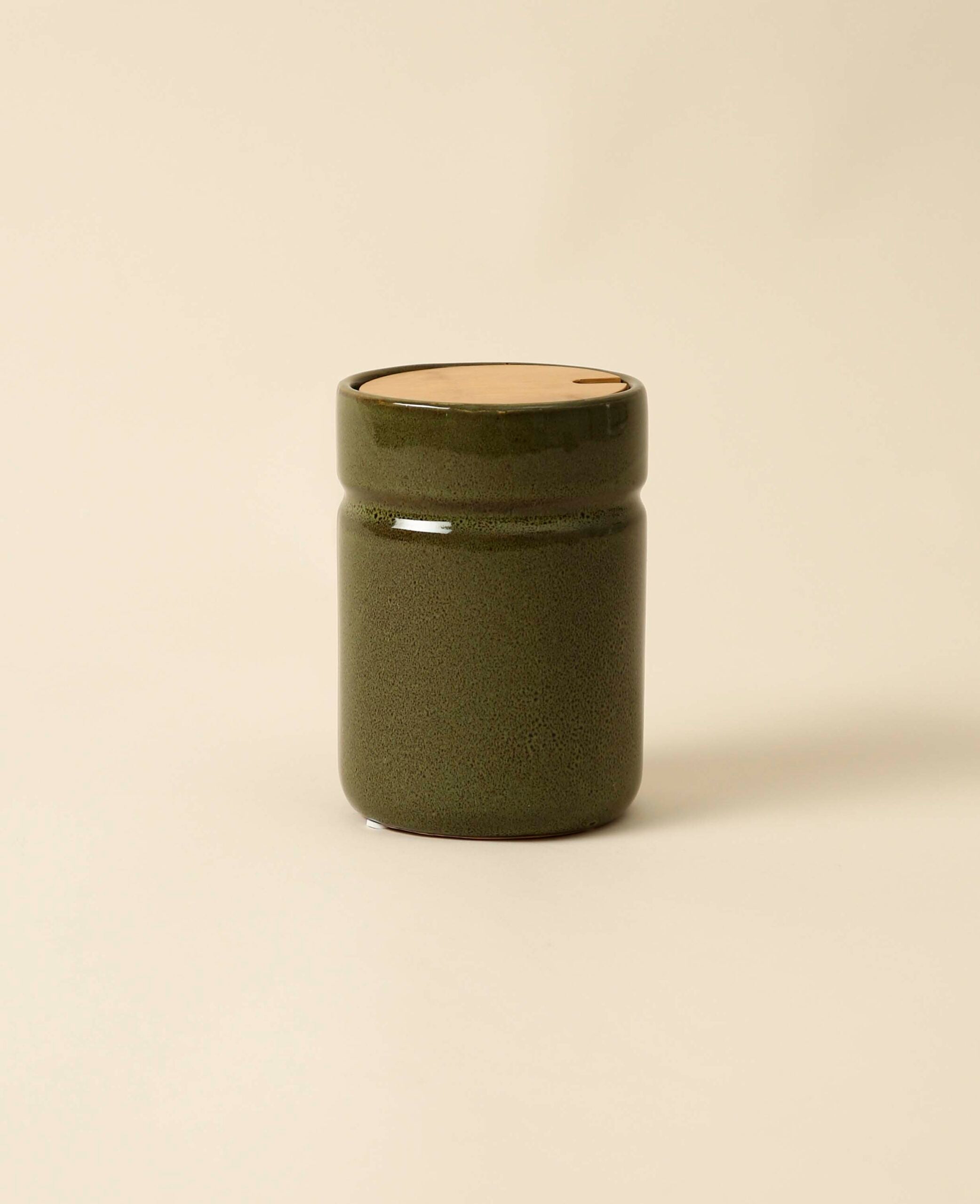 Ceramic jar, olive, 11x16cm