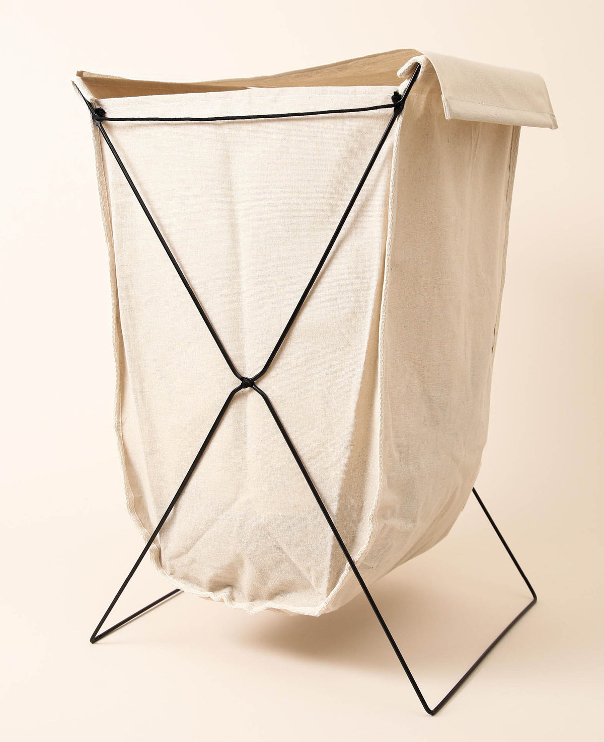 Laundry basket with metal, 45x40xH66cm