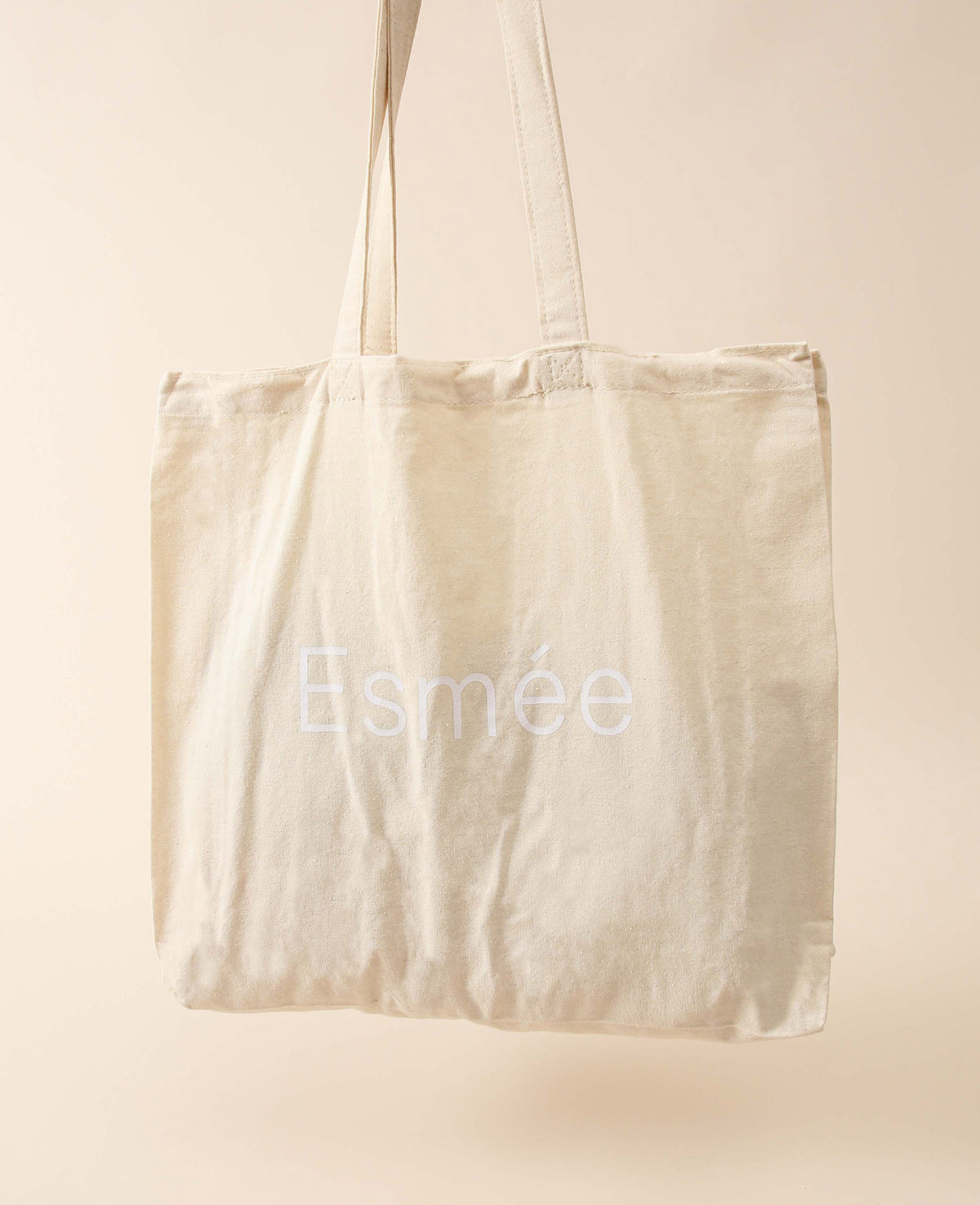 XL Totebag / extra grosse Jutetasche mit weissem Print "Esmée", B 45 x H 42 cm x 11 cm