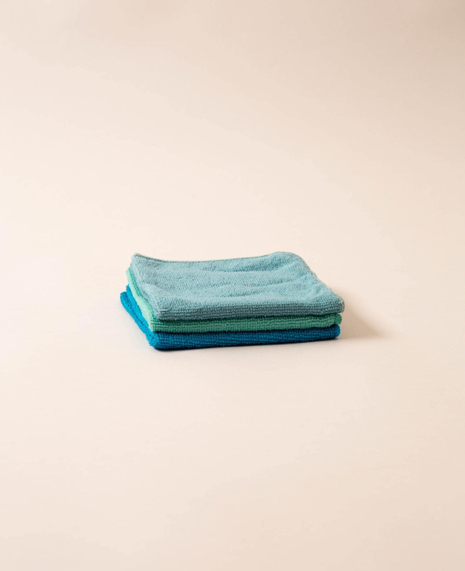 3 Stück Mikrofasertücher aus recyceltem Polyester, blautöne, 30 x 30 cm