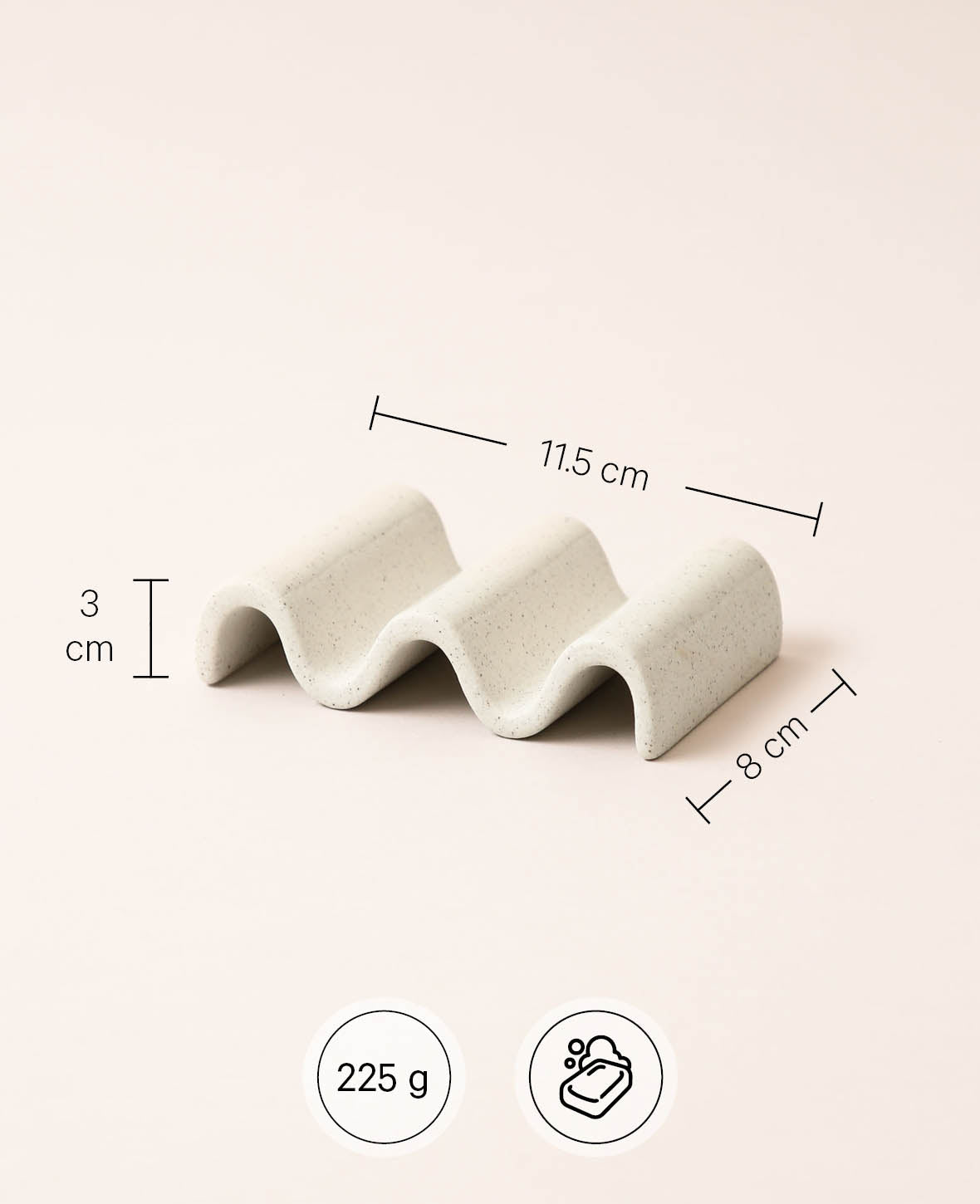 Ceramic soap dish, sand