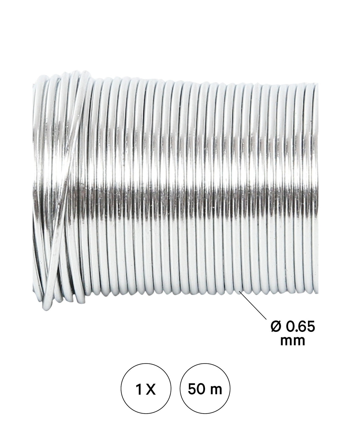 Wickeldraht für Floristik und Basteln, Grün, 0.65 mm x 50 m, 100 g