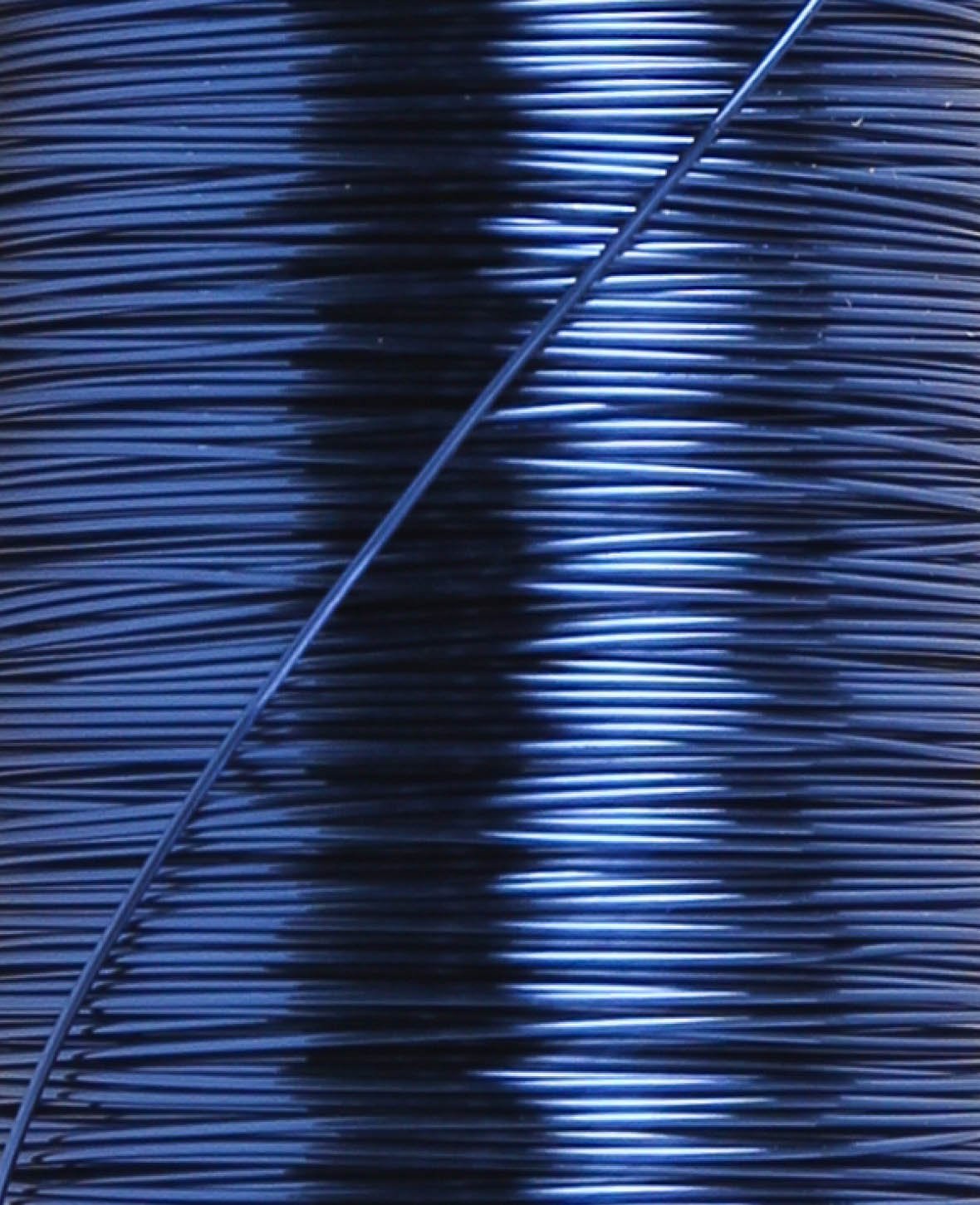 Fil de cuivre, fil métallique pour artisanat, décorations DIY et bijoux, Bleu, 0.25 mm x 50 m