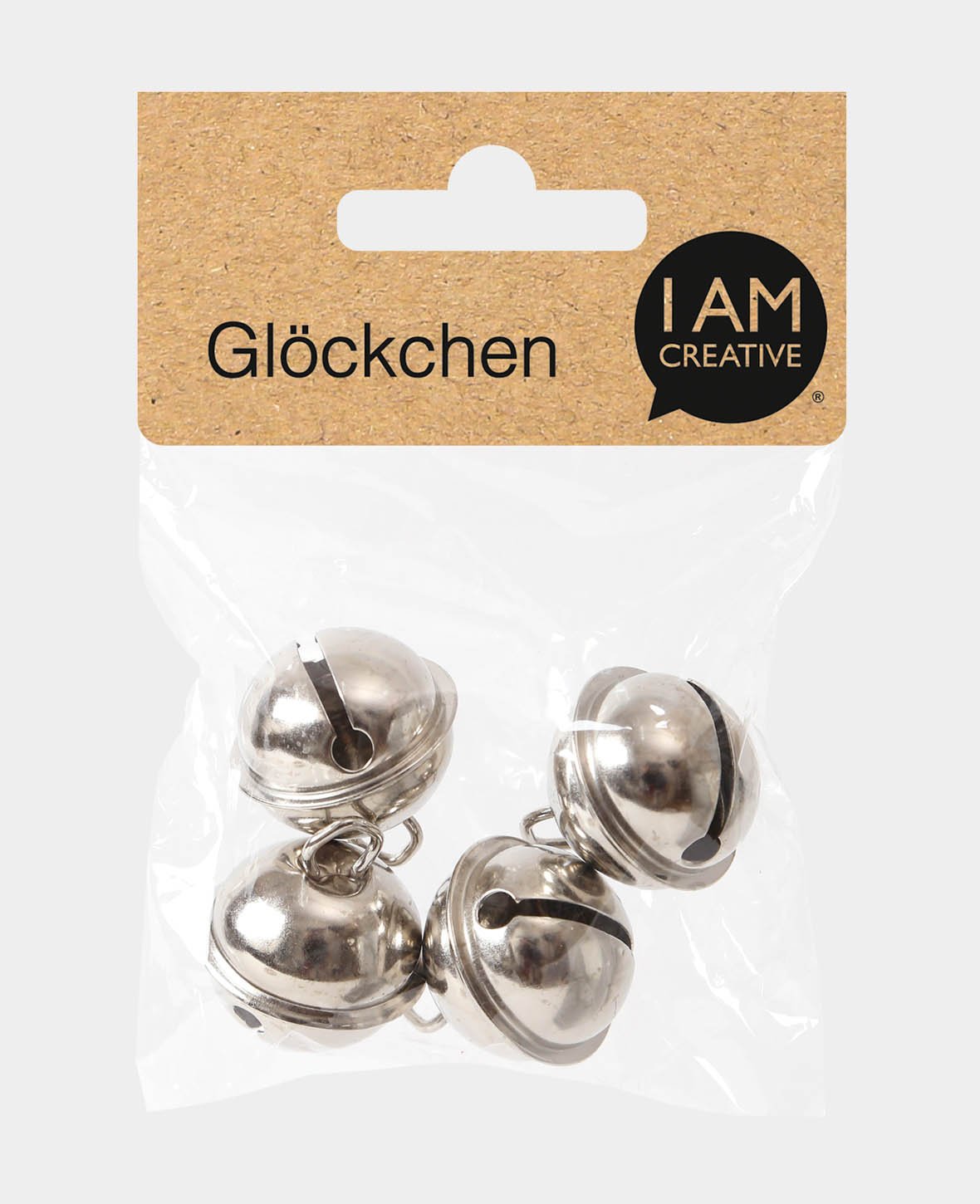 Clochettes argentées, ø 24 mm, 4 pièces