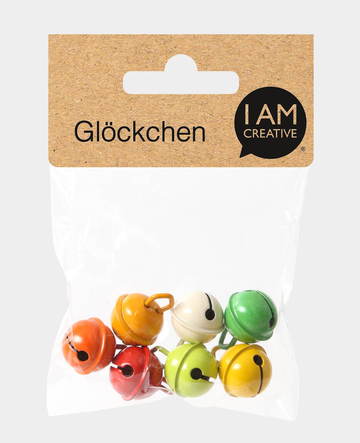 Clochettes, jaune, rouge & vert ø 15 mm, 5 pièces
