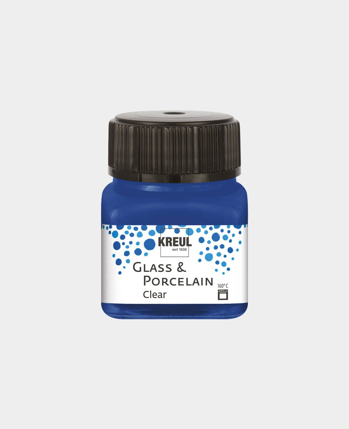 Peinture verre et porcelaine KREUL, transparente / bleu foncé, 20 ml