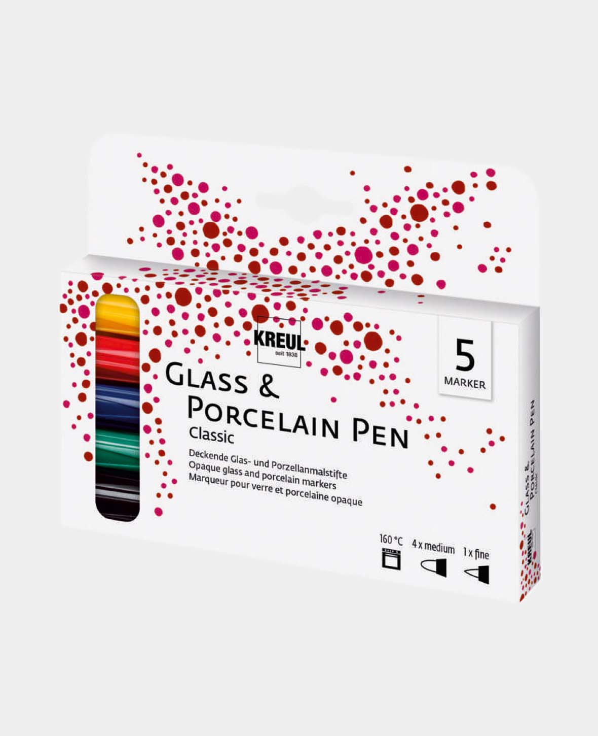 KREUL Glass & Porcelain Pen Classic, Set of 5