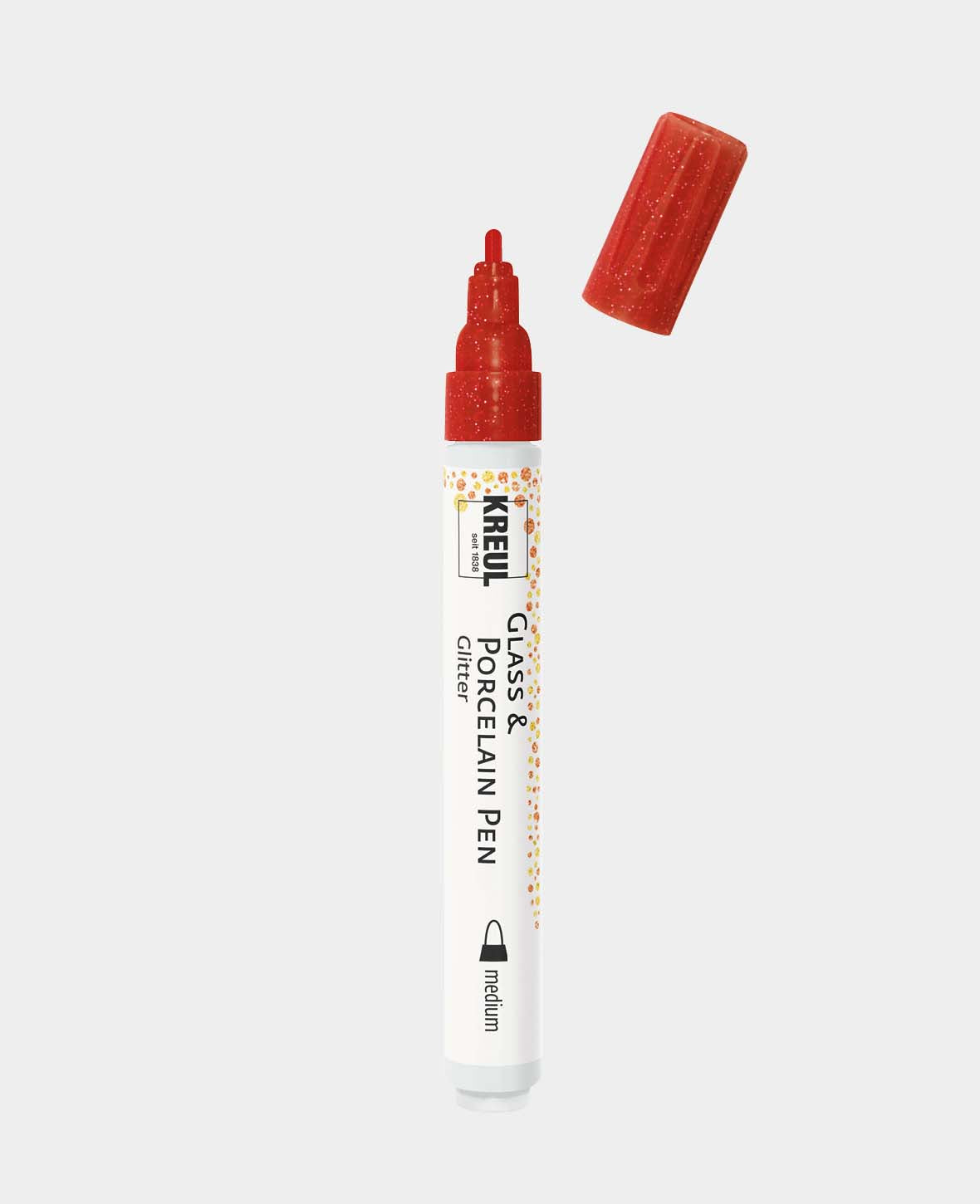 KREUL Glass & Porcelain Pen Glitter medium Karminrot