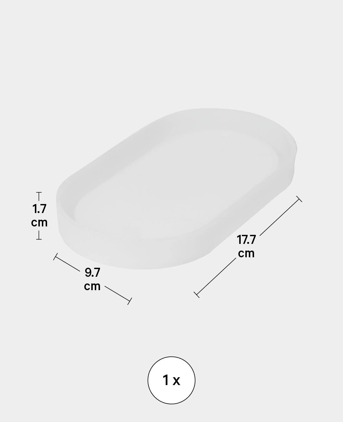 Silikon Giessform, Untersetzer oval klein, 177 x 97 x 17 mm
