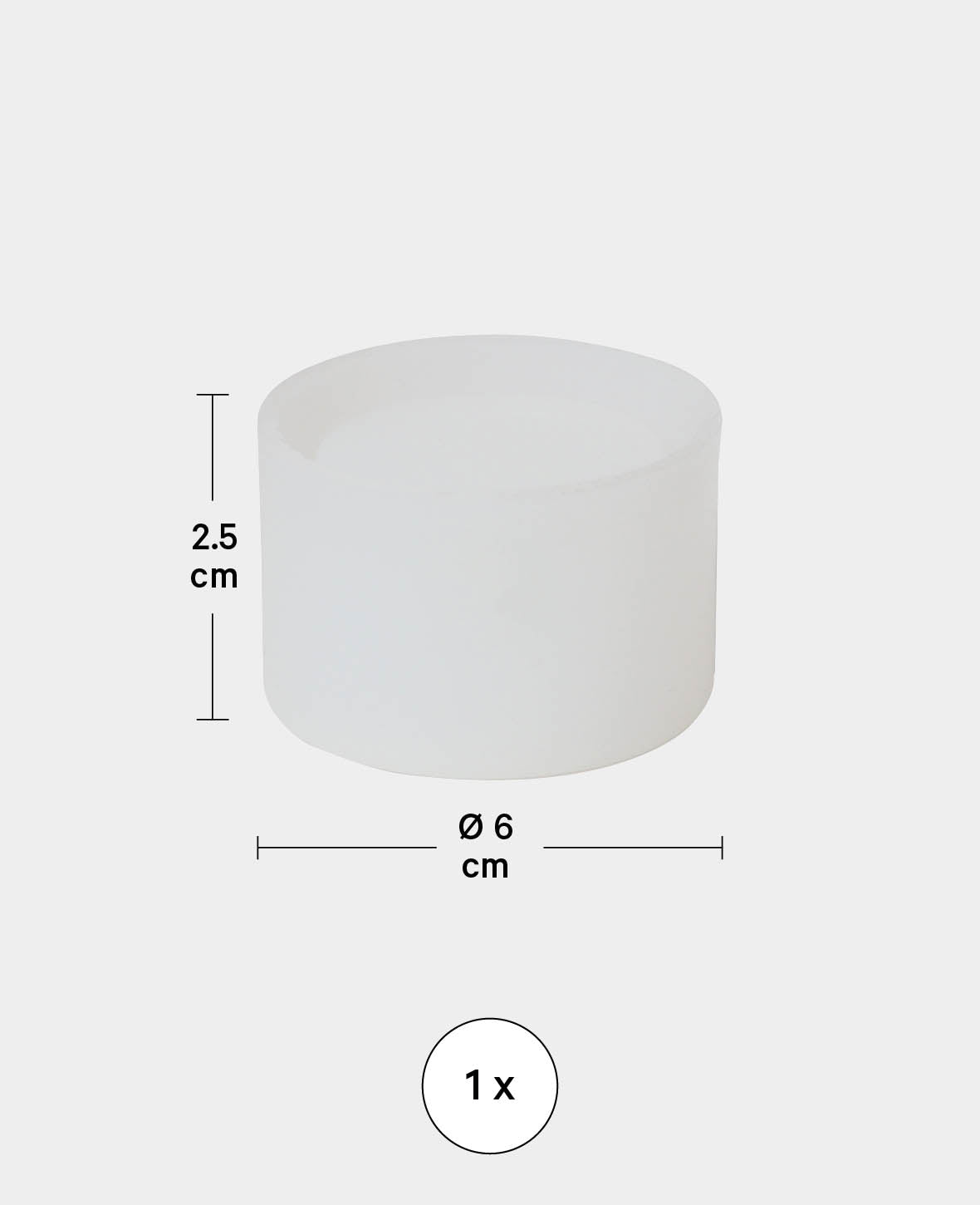 Moule en silicone, bougeoir chauffe-plat rond, ø 60 x 25 mm