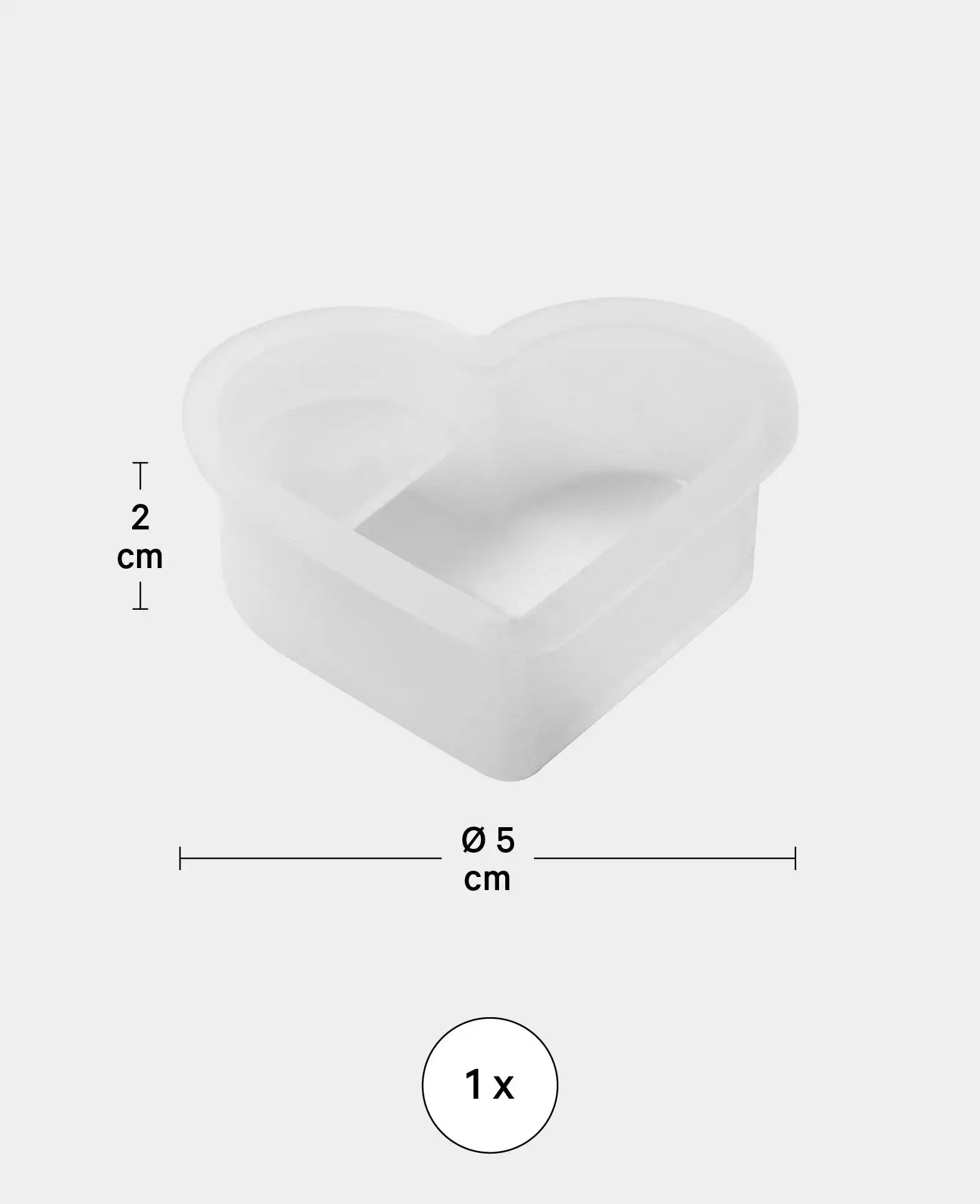 Silicone Mold, Heart Card Holder, 50 x 50 x 20 mm