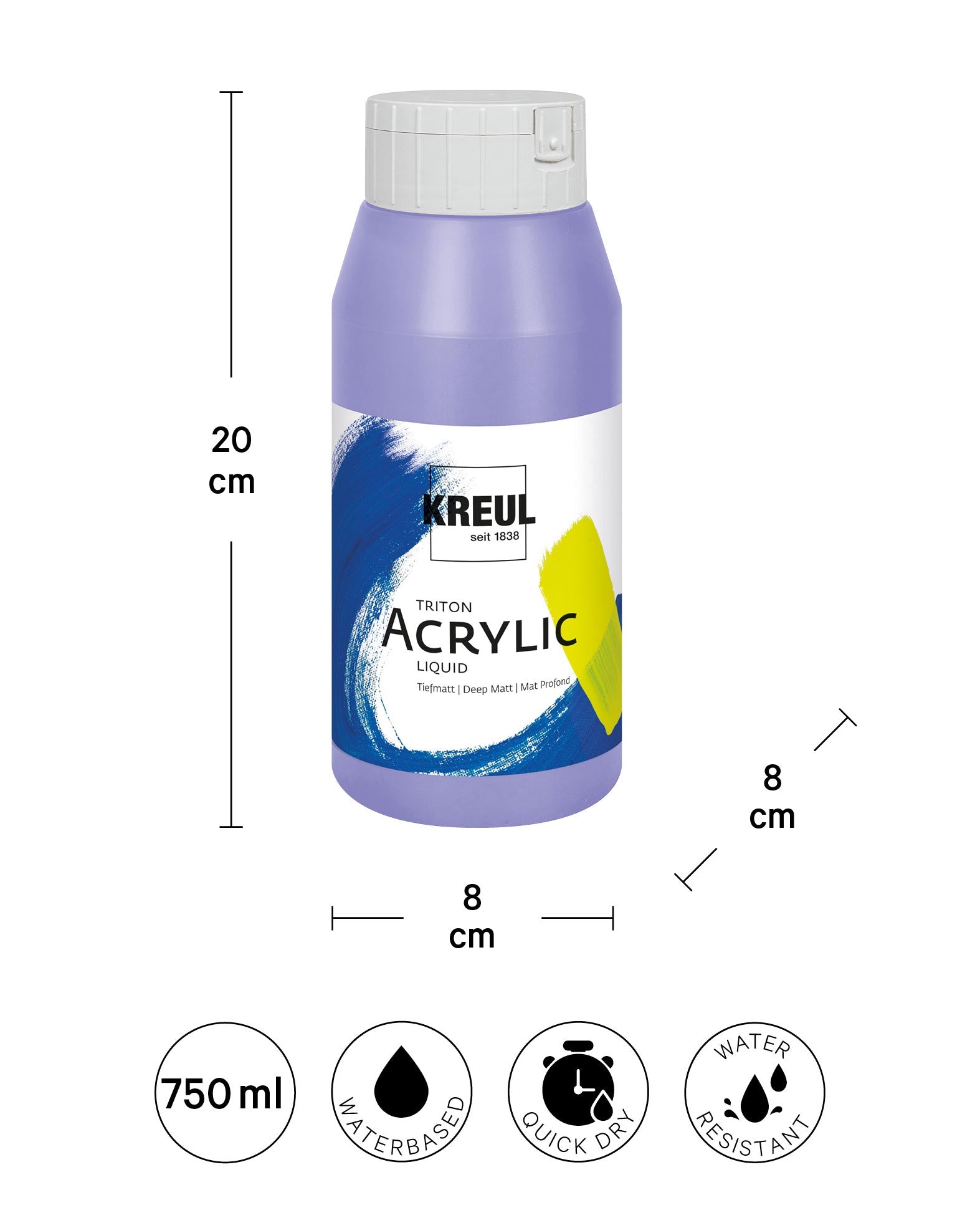 Triton Acrylique Liquide, Mat profond, Lavande, 750 ml