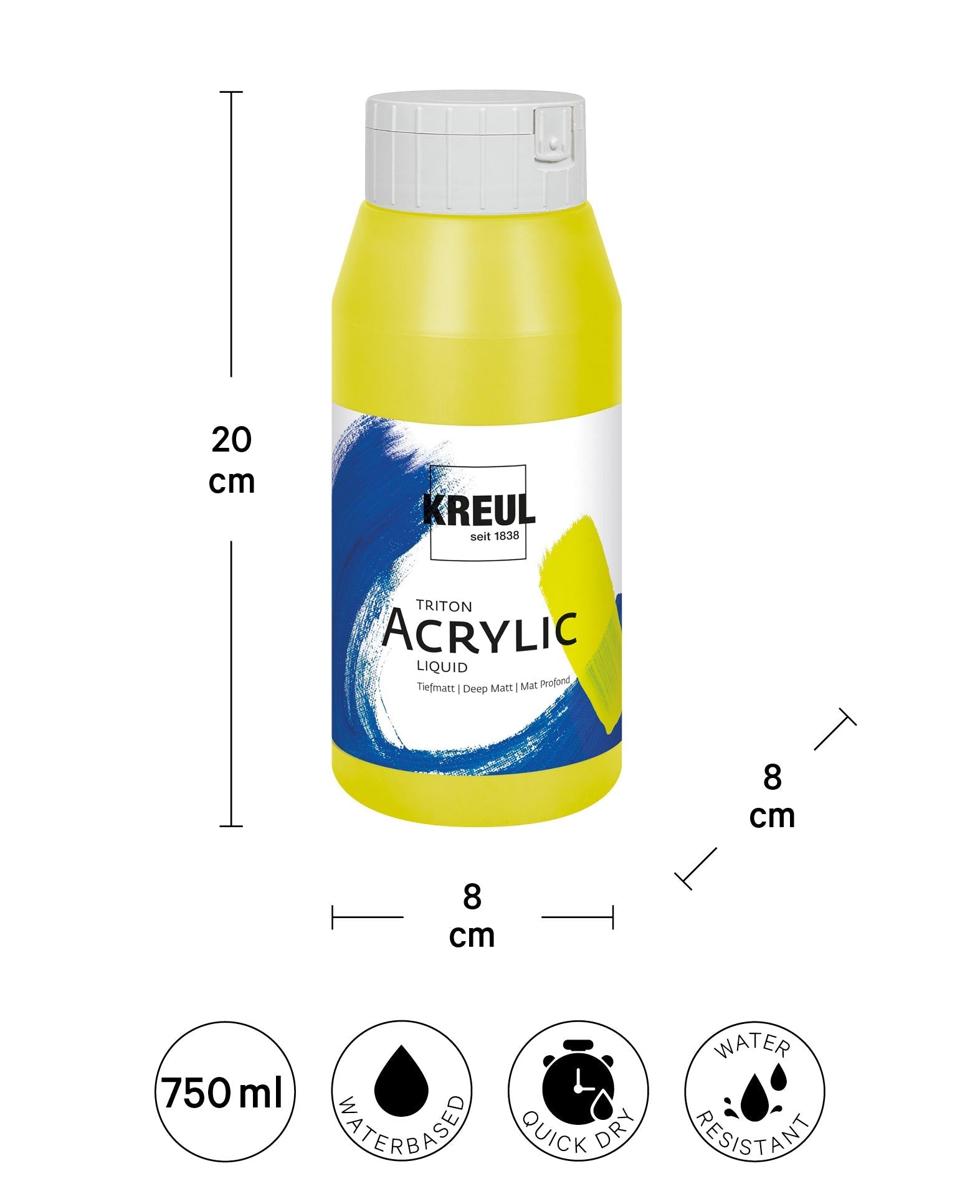 Triton Acrylic Liquid, Tiefmatt, Fränkisch Hopfengold, 750 ml