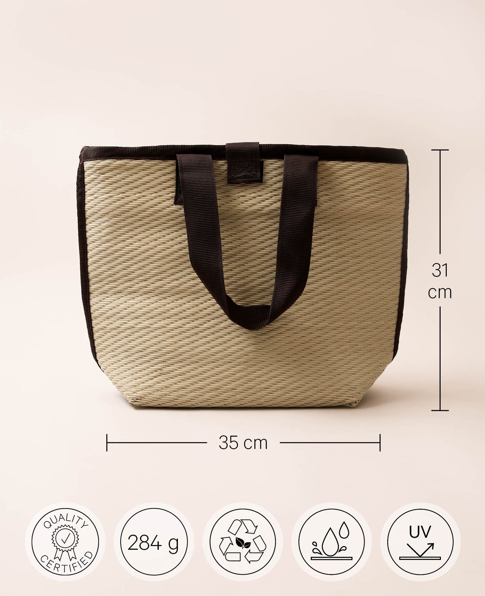 Noya Beach Bag / Strandtasche aus recyceltem PET, hellbraun