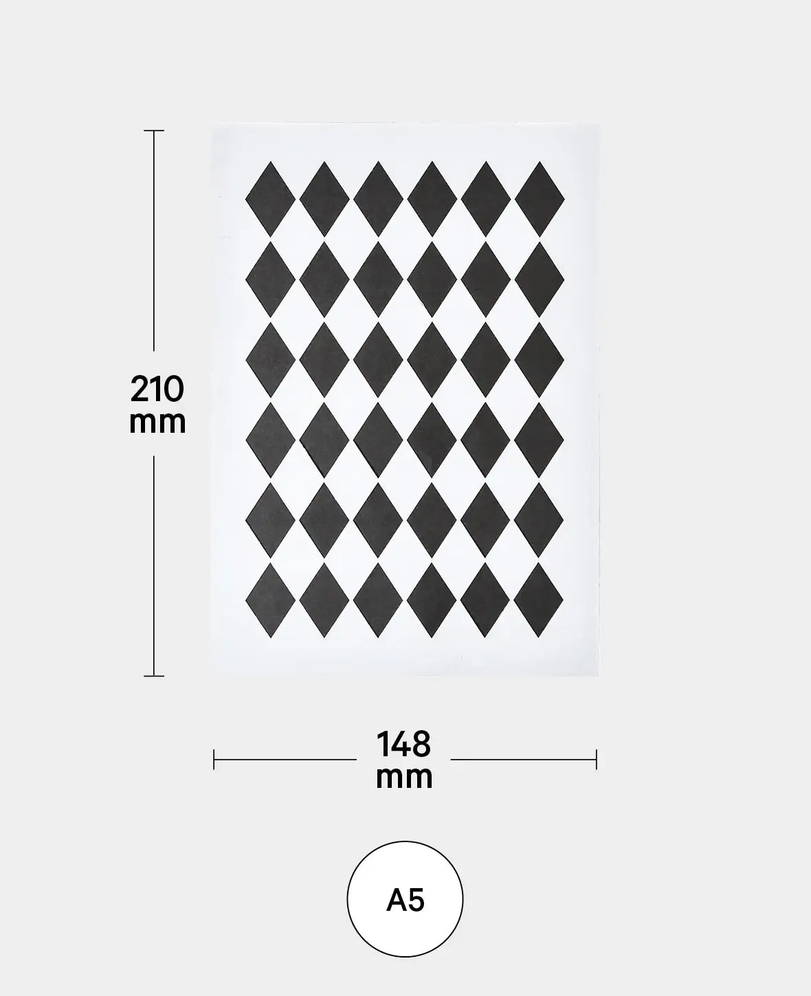 Schablone Diamond, 148 x 210 mm (A5), Weiss transluszent