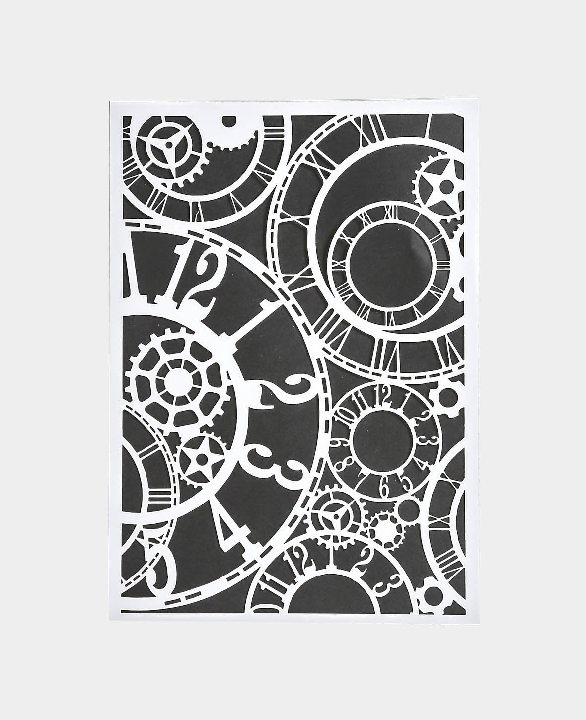 Pochoir Mouvement d'horlogerie, 148 x 210 mm (A5), blanc translucide