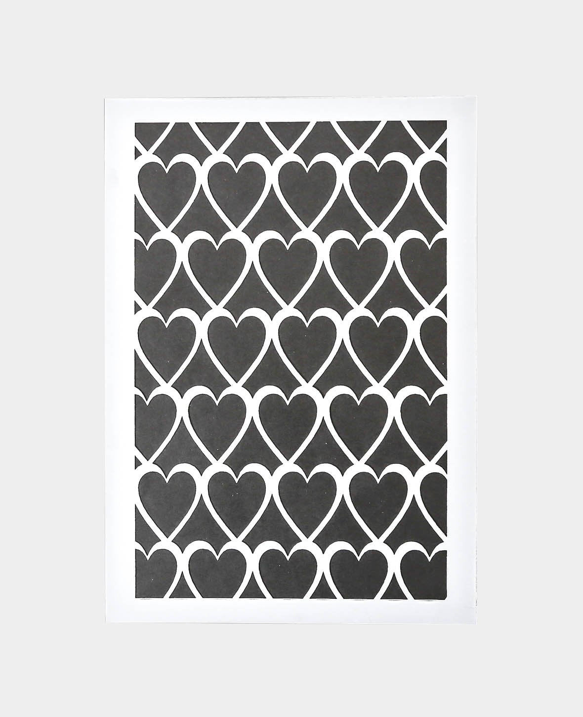 Schablone Herzen I, 148 x 210 mm (A5), Weiss transluszent