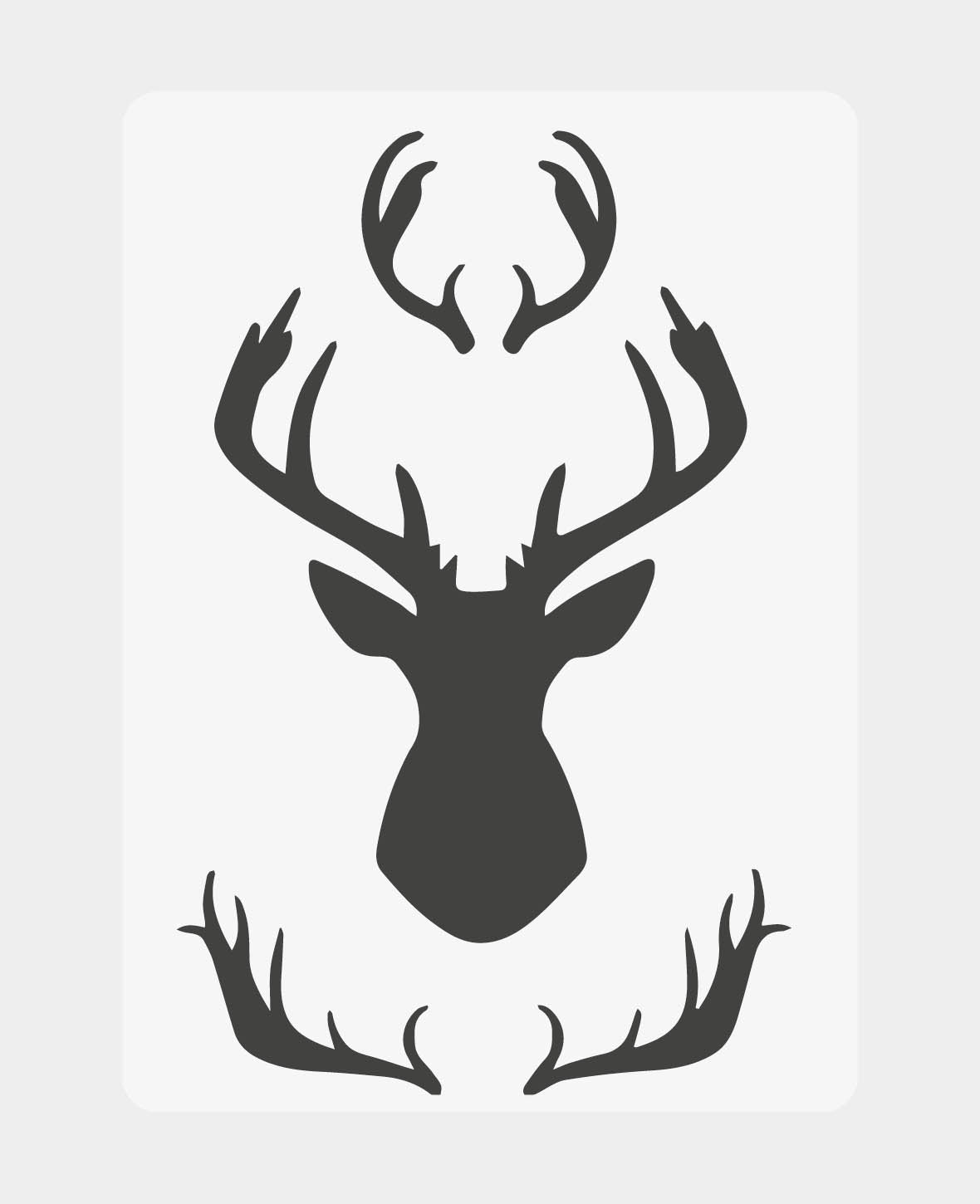 Pochoir Cerfs, 210 x 297 mm (A4), Blanc translucide