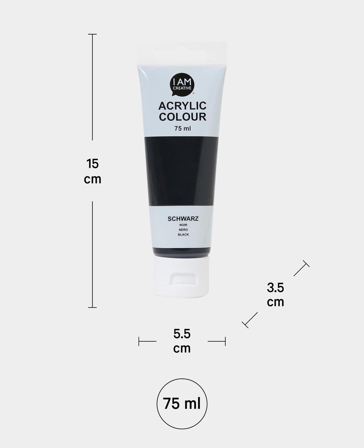 Peinture acrylique, noire, 75 ml