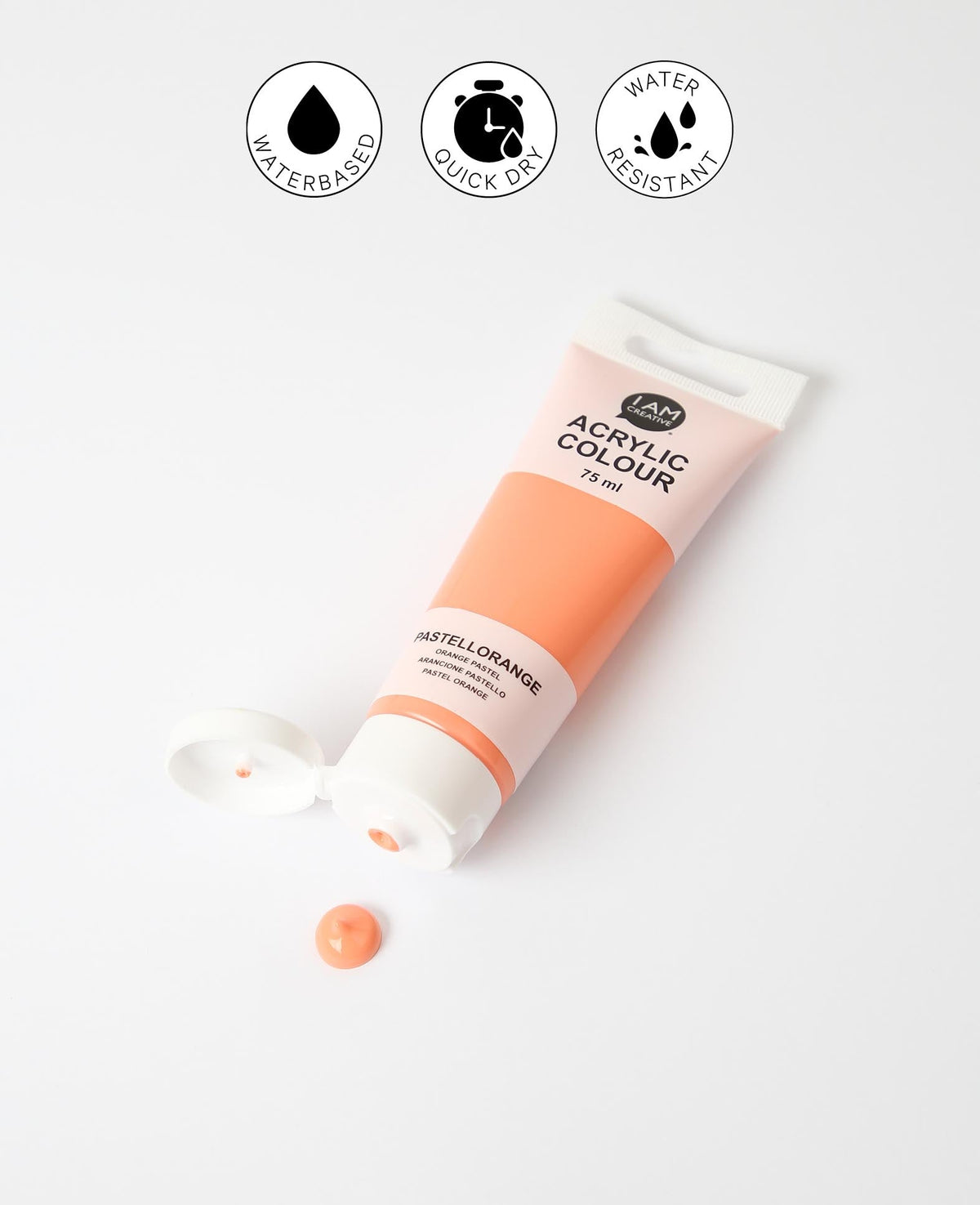 Peinture acrylique, orange pastel, 75 ml