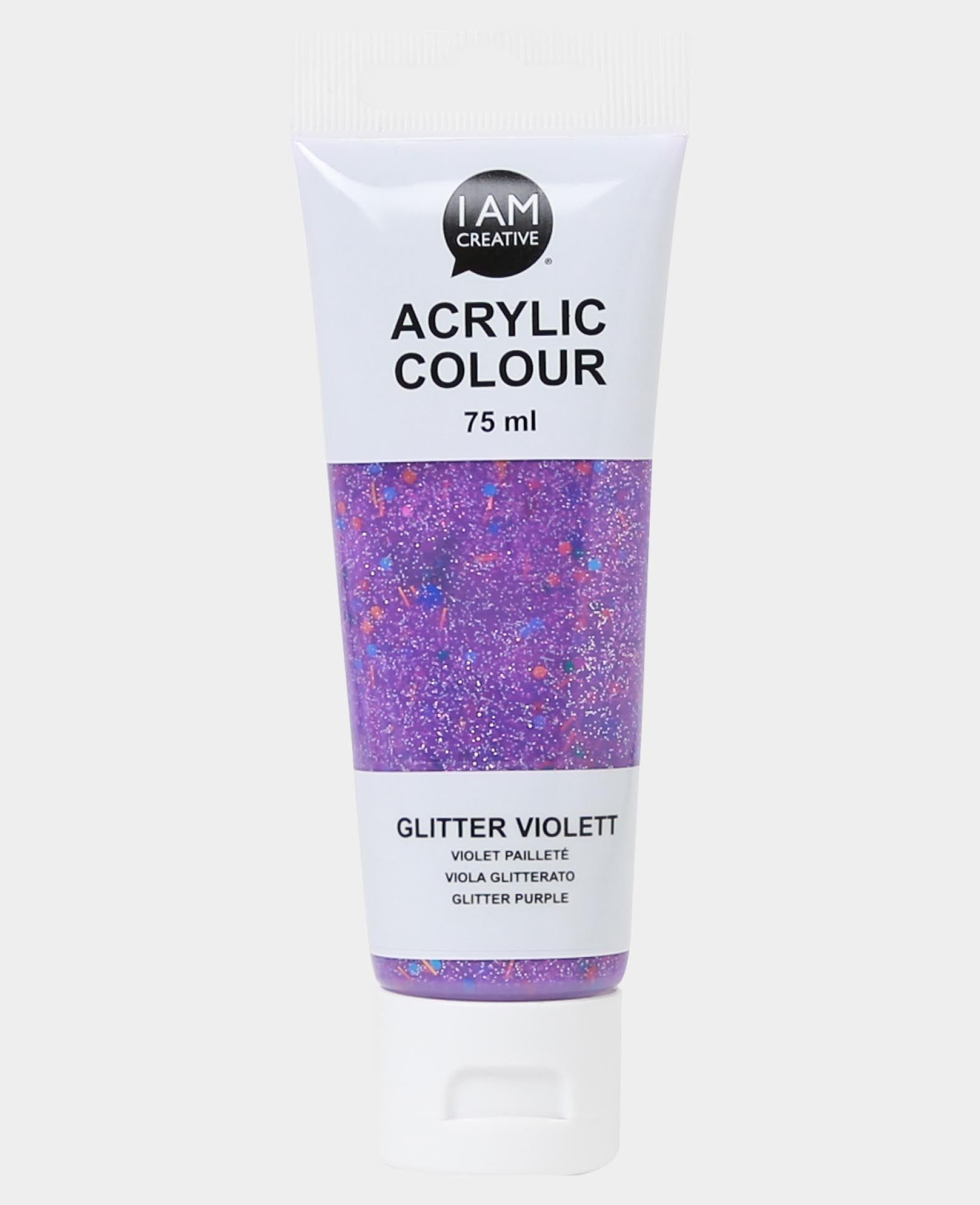 Peinture acrylique, , paillettes violettes, 75 ml