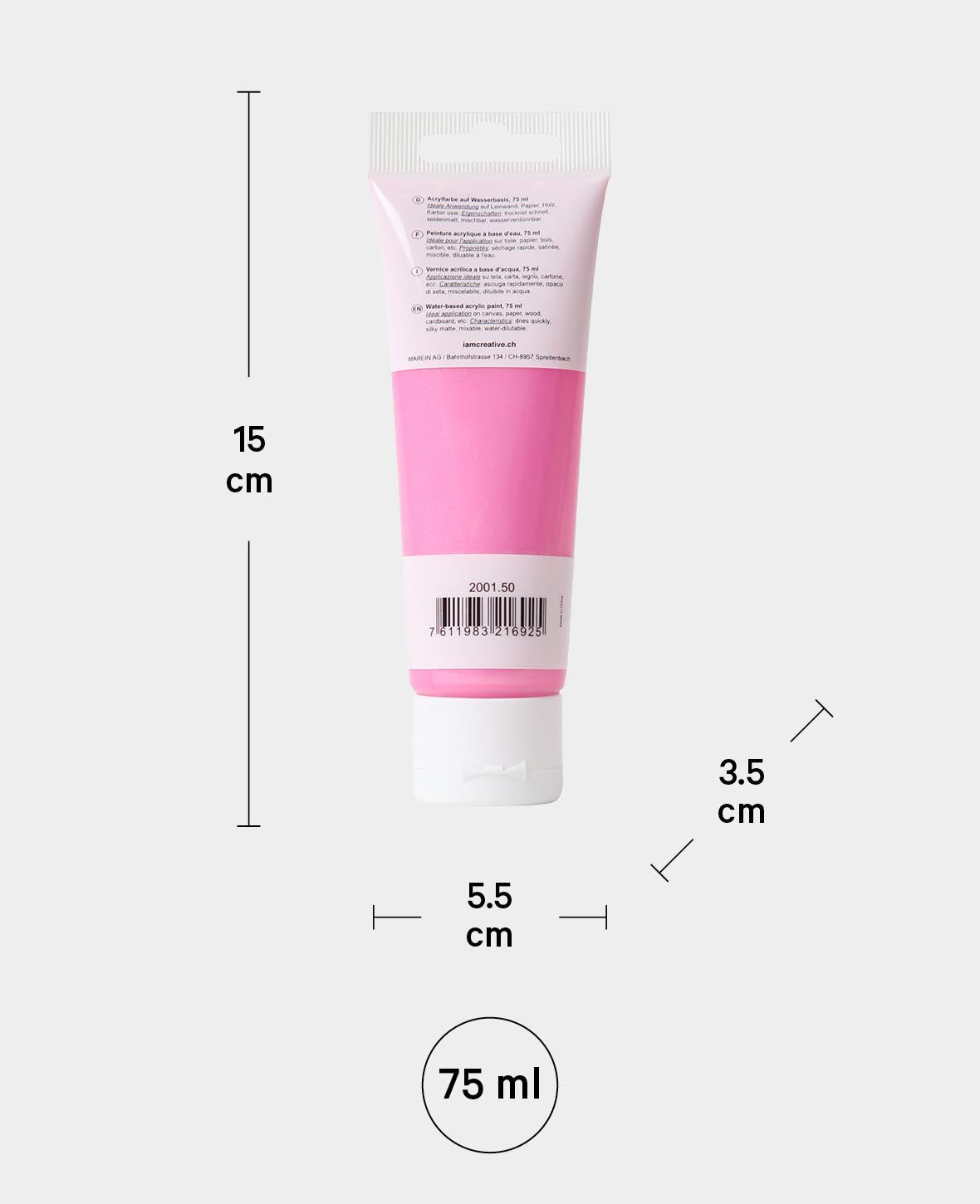 Peinture acrylique, rose métallisé, 75 ml