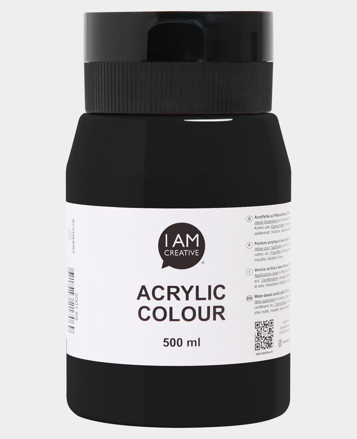 Peinture acrylique, noir, 500 ml