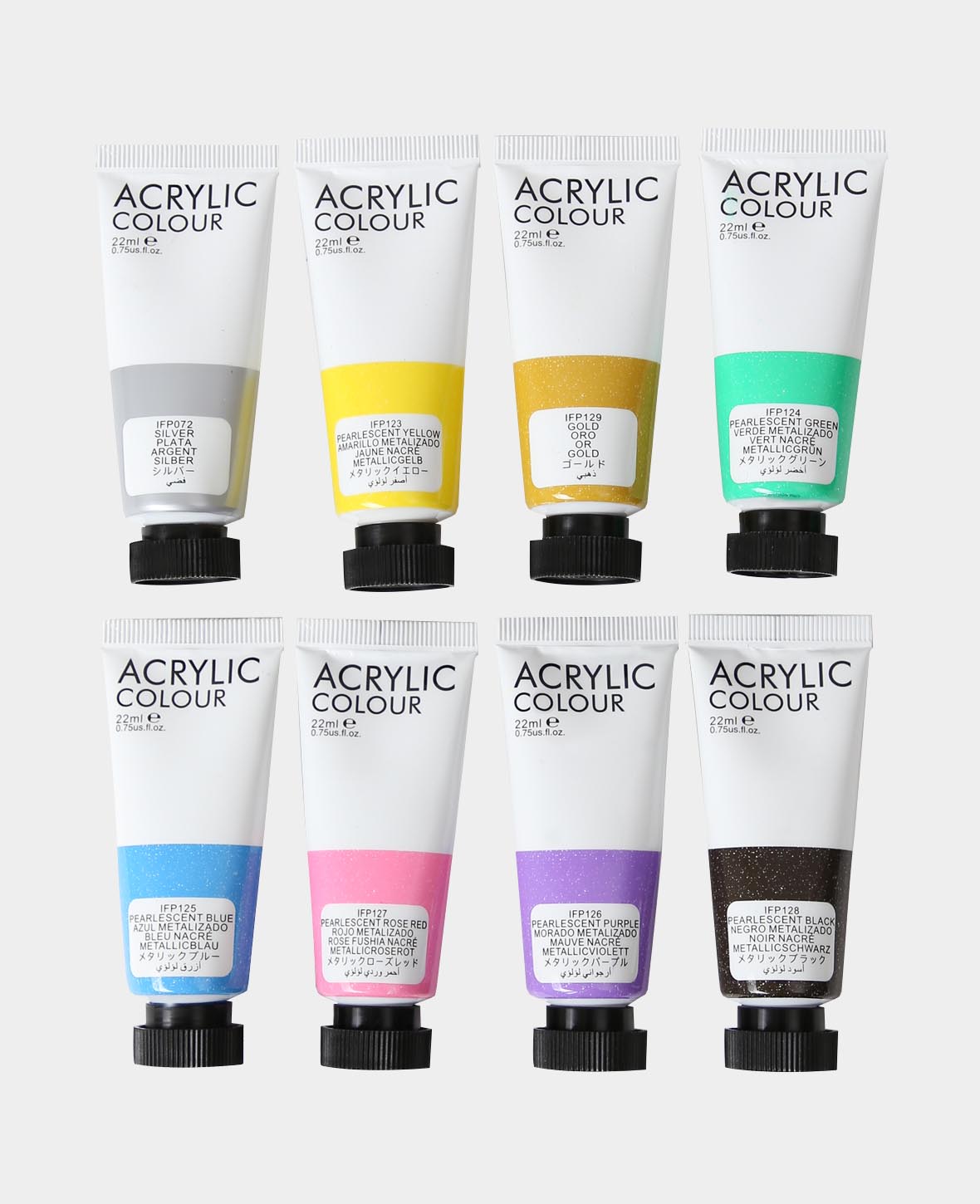 Set d'acrylique métallique, 8 x 22 ml