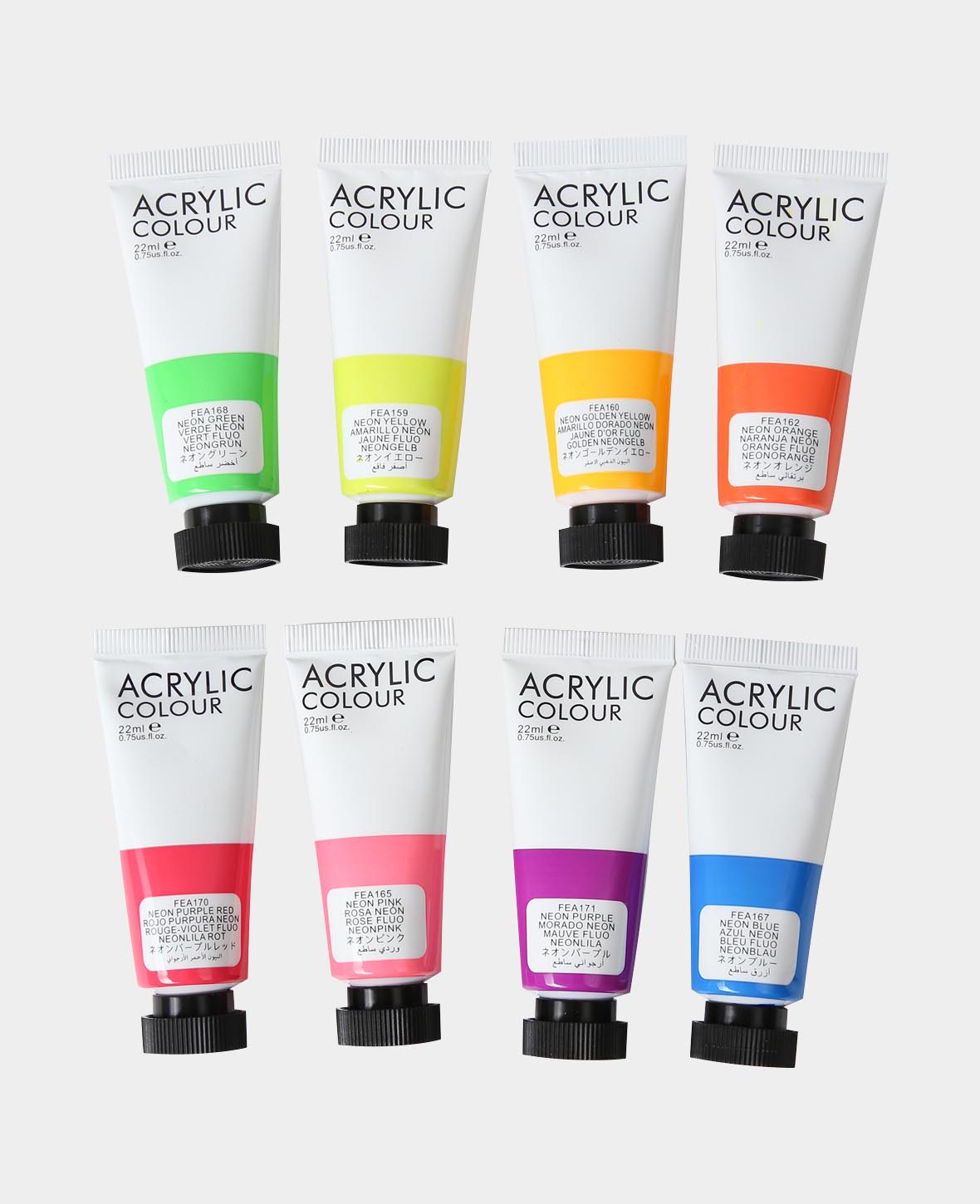 Set d'acrylique Néon, 8 x 22 ml