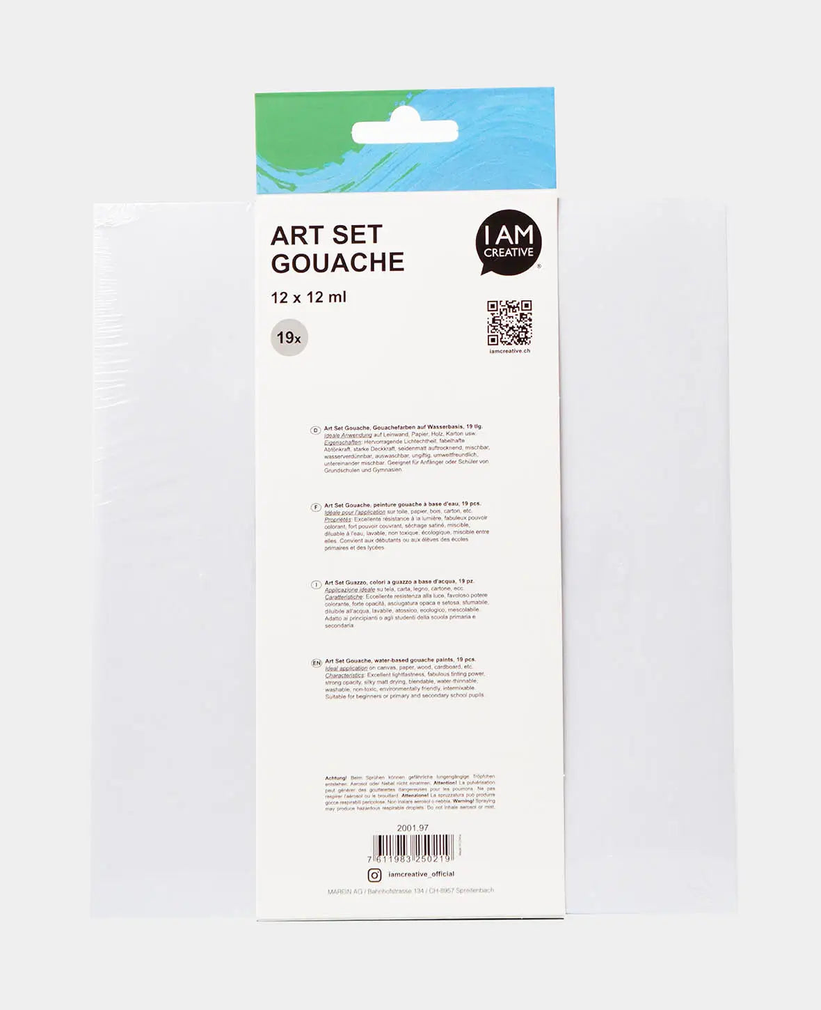Art Set Gouache, 12 x 12 ml, 19 tlg.