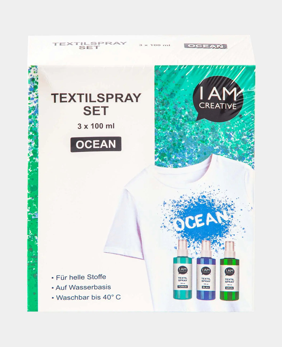 Textilspray Set Ocean, türkis, grün, blau, 100ml, 3 Stk.